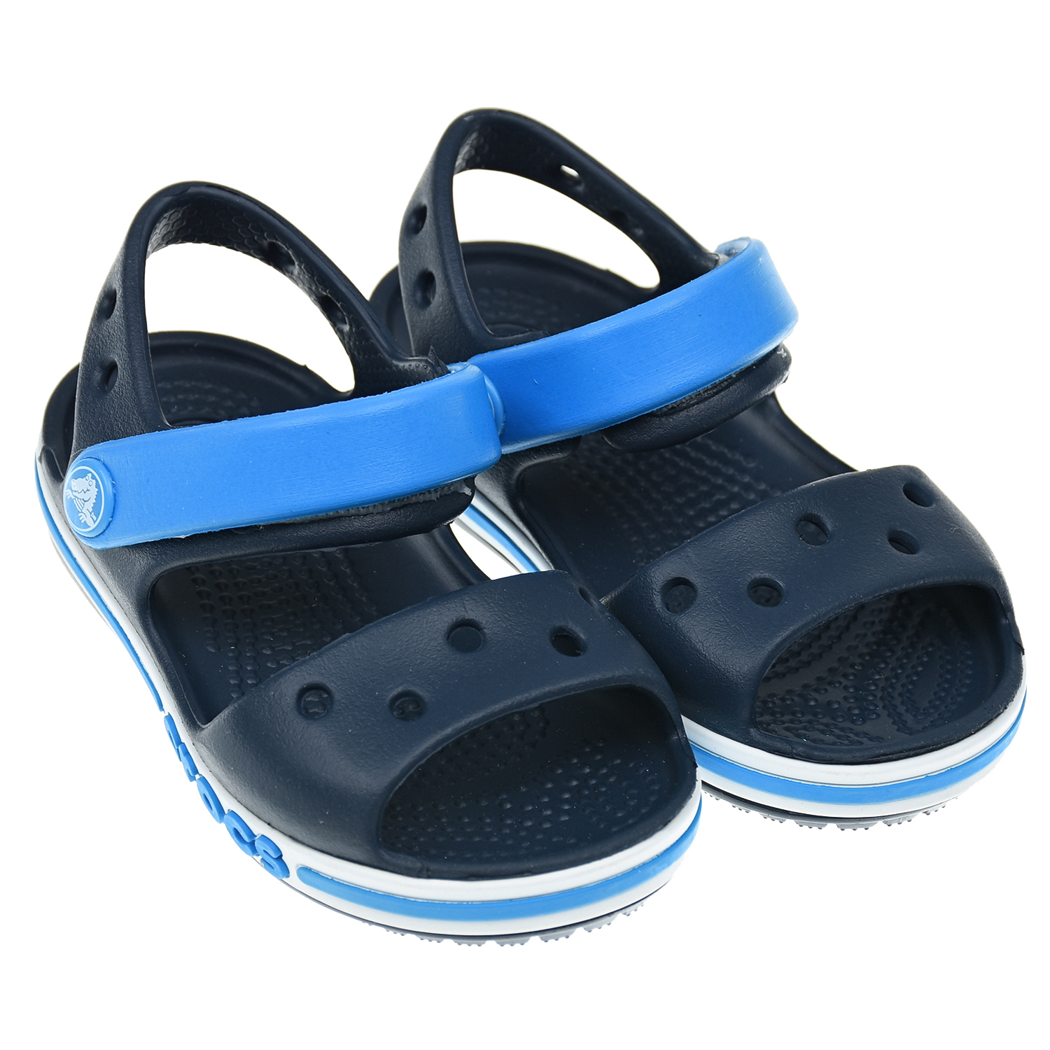 Синие сланцы-сандалии Crocs детские, размер 25, цвет синий