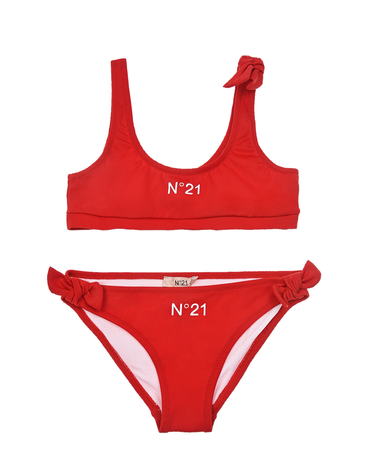 Красный купальник с лого No. 21 детский, размер 140 - фото 1