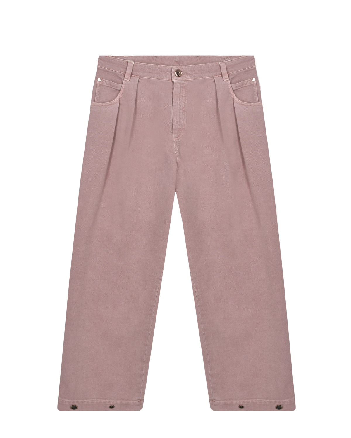 Светло-розовые брюки прямого кроя Brunello Cucinelli