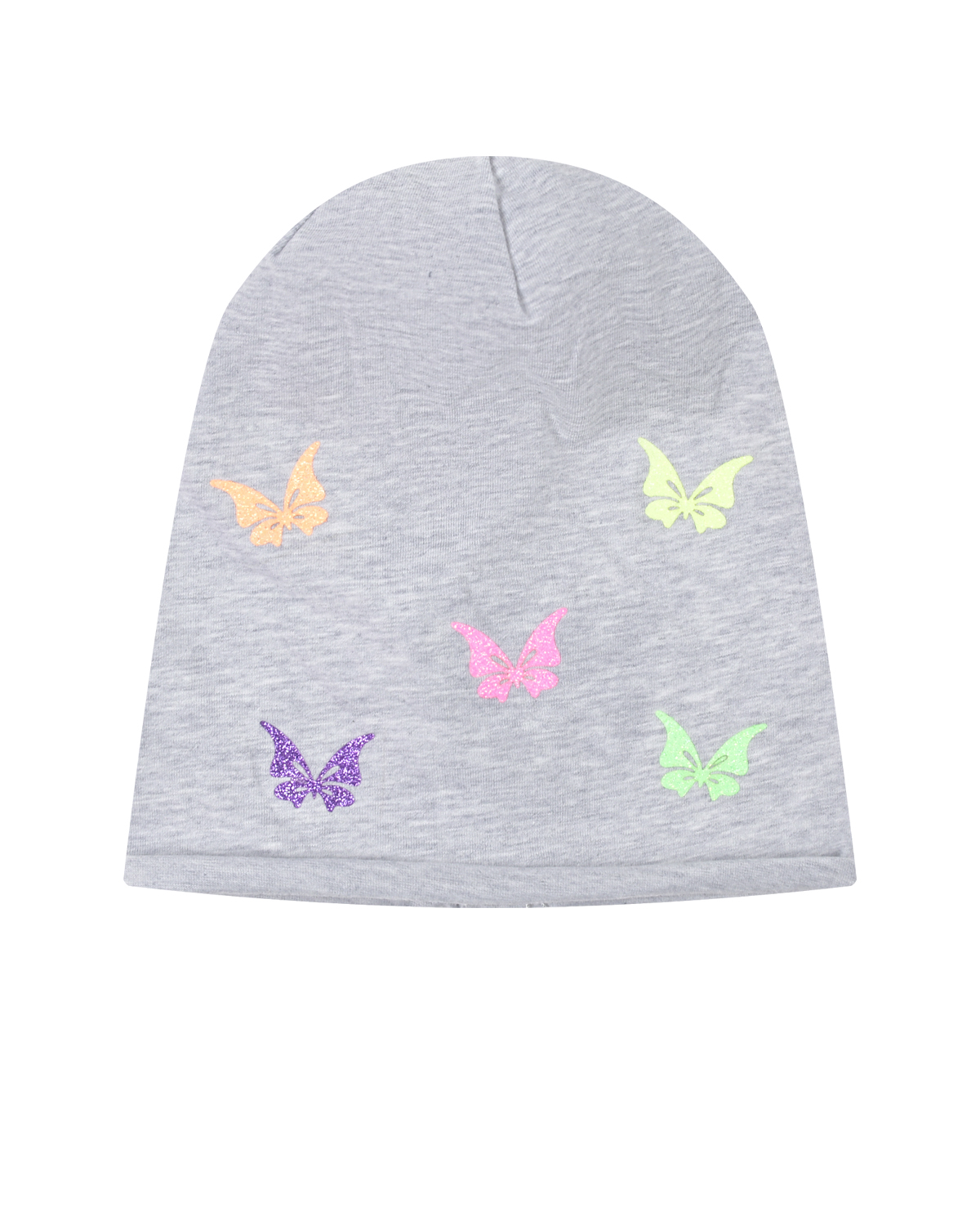 Серая шапка с принтом "бабочки" Catya, размер 49, цвет серый - фото 1