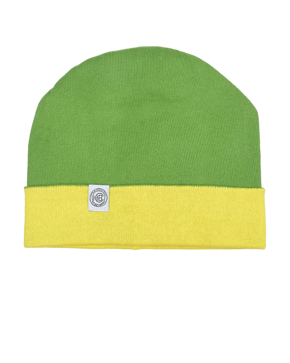 Зеленая шапка с желтым отворотом Chobi, размер 53, цвет зеленый