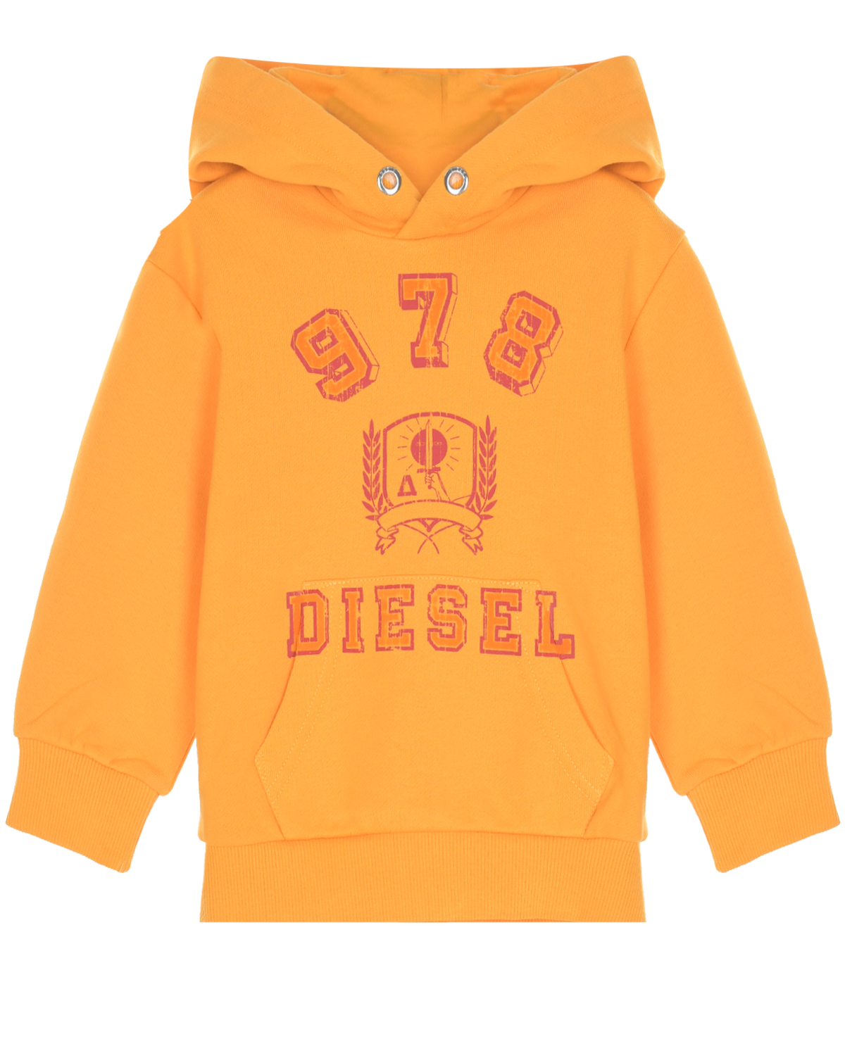Оранжевая толстовка-худи с лого Diesel синяя толстовка худи dan maralex