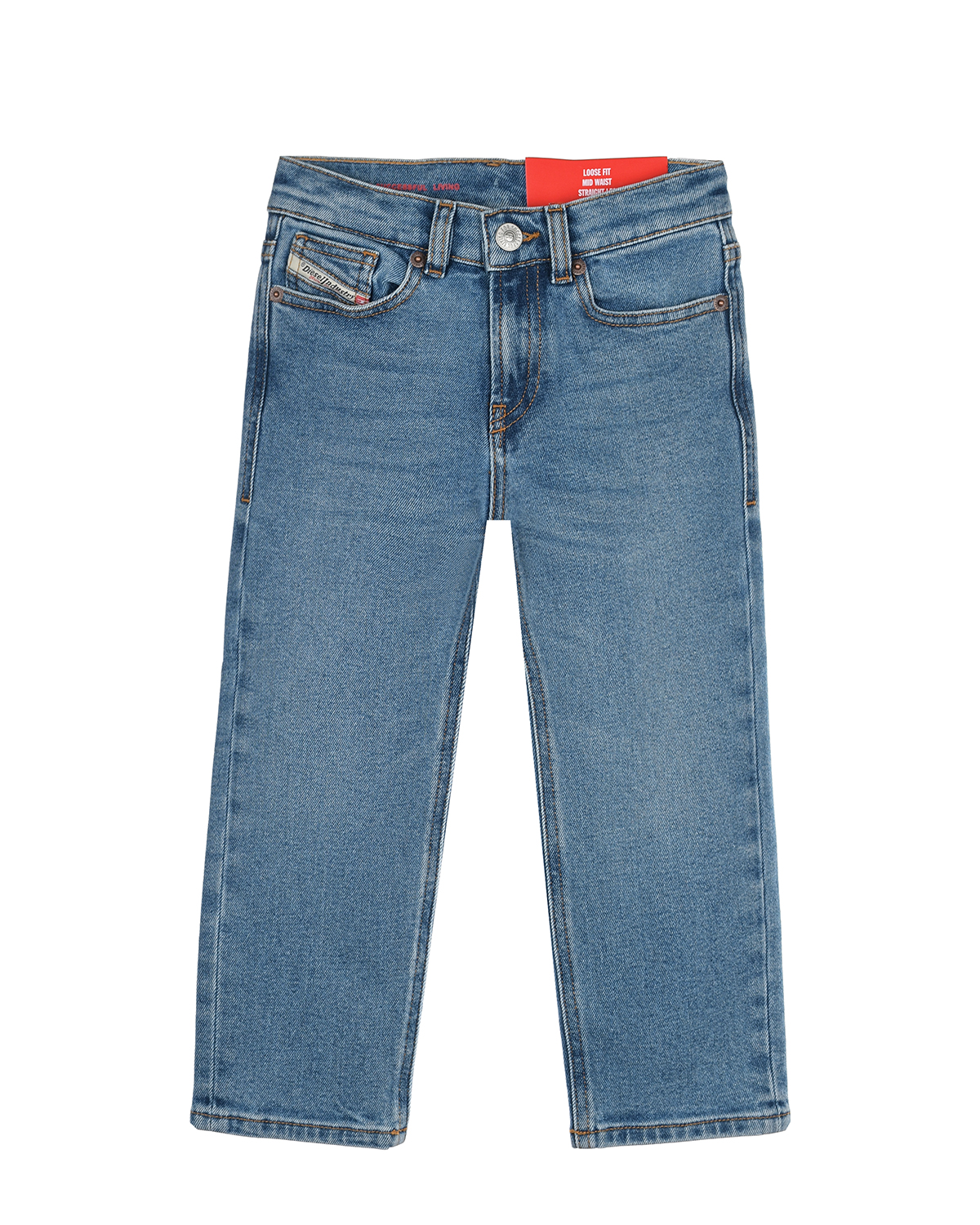 Голубые джинсы прямого кроя Diesel, размер 104, цвет голубой