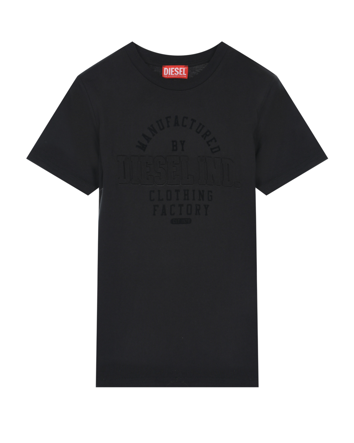 Черная футболка с лого в тон Diesel