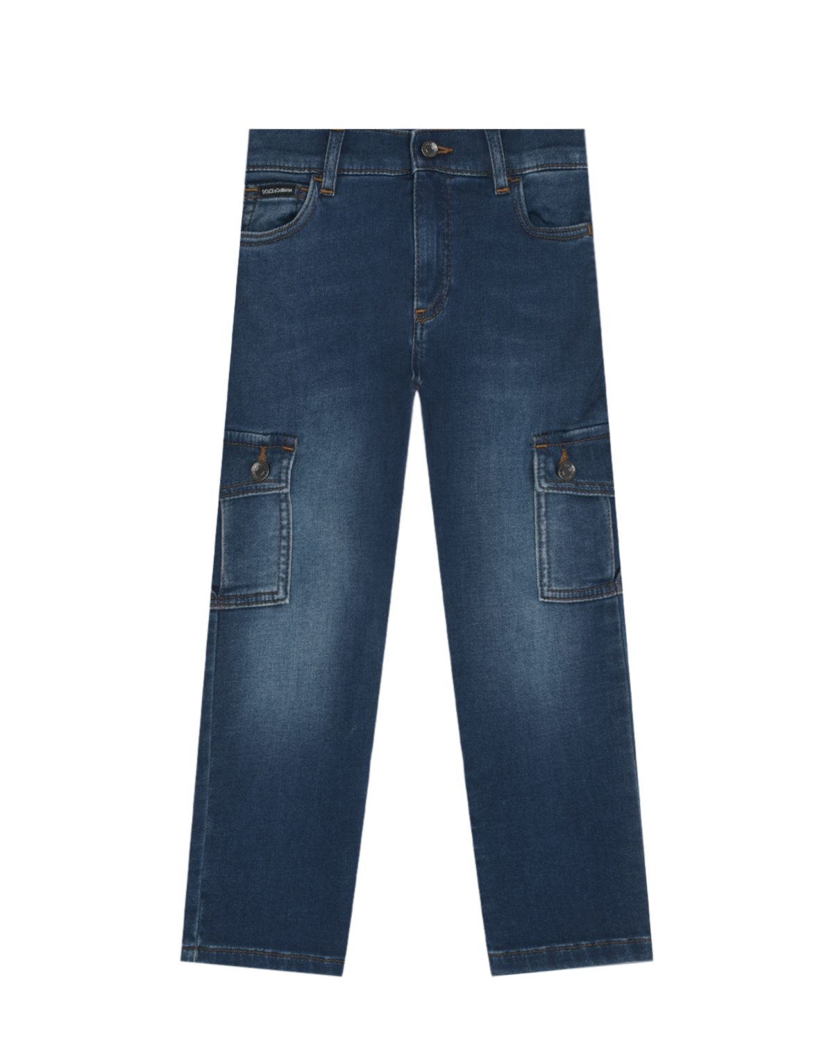 Синие джинсы с карманами карго Dolce&Gabbana, размер 116, цвет синий