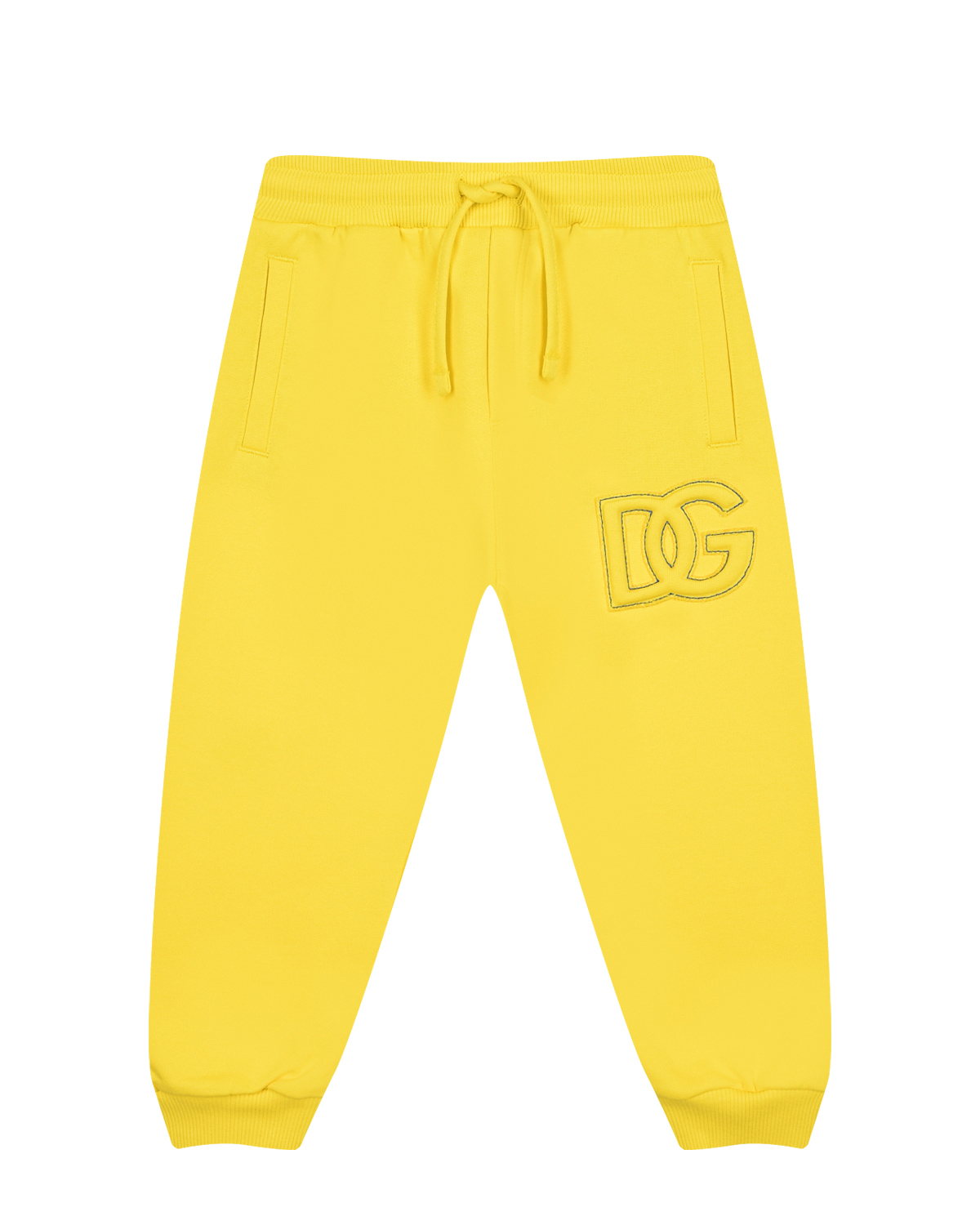 Желтые спортивные брюки с лого в тон Dolce&Gabbana желтые спортивные брюки с лого moschino