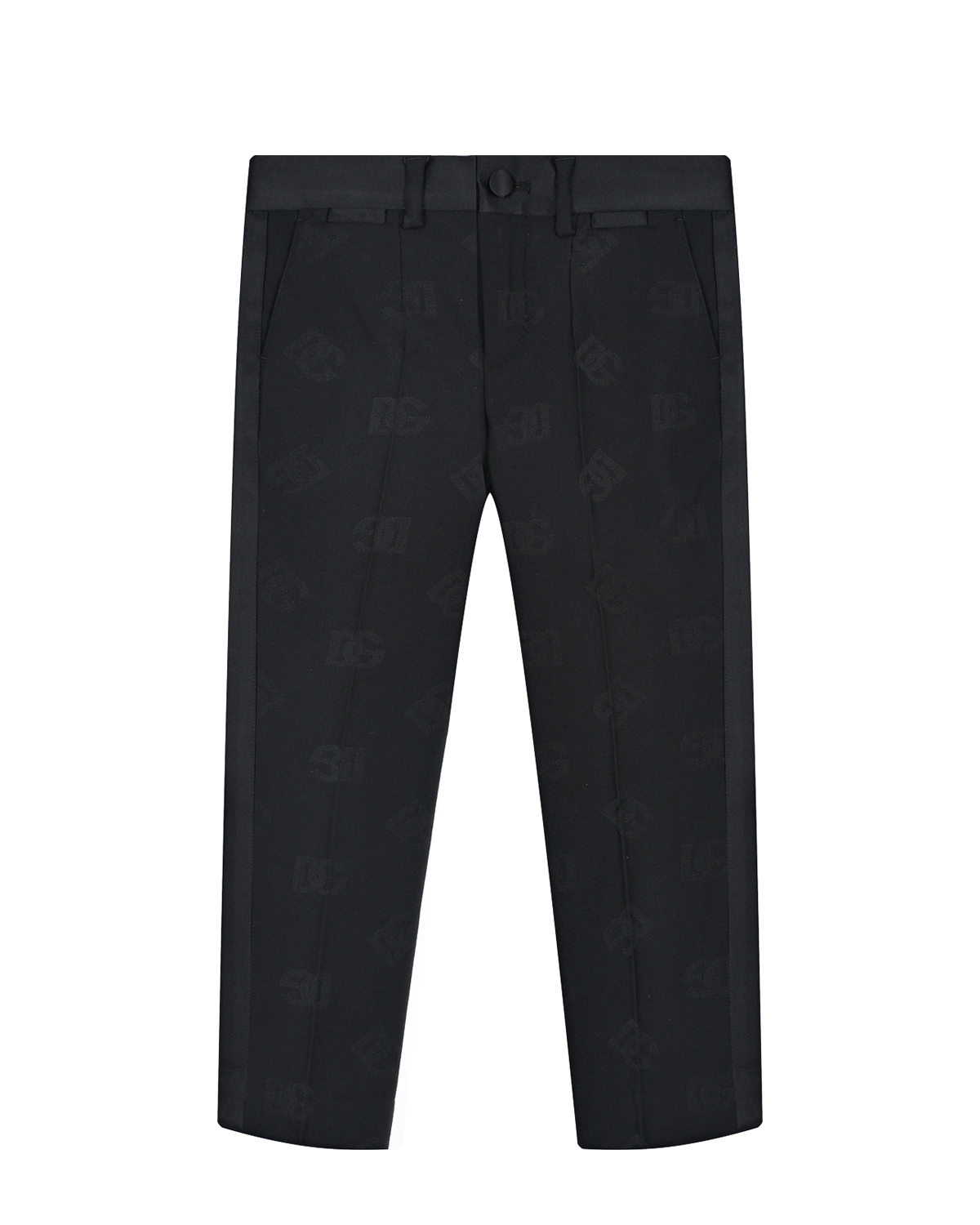 Классические черные брюки с лого Dolce&Gabbana черные твиловые брюки с контрастной строчкой