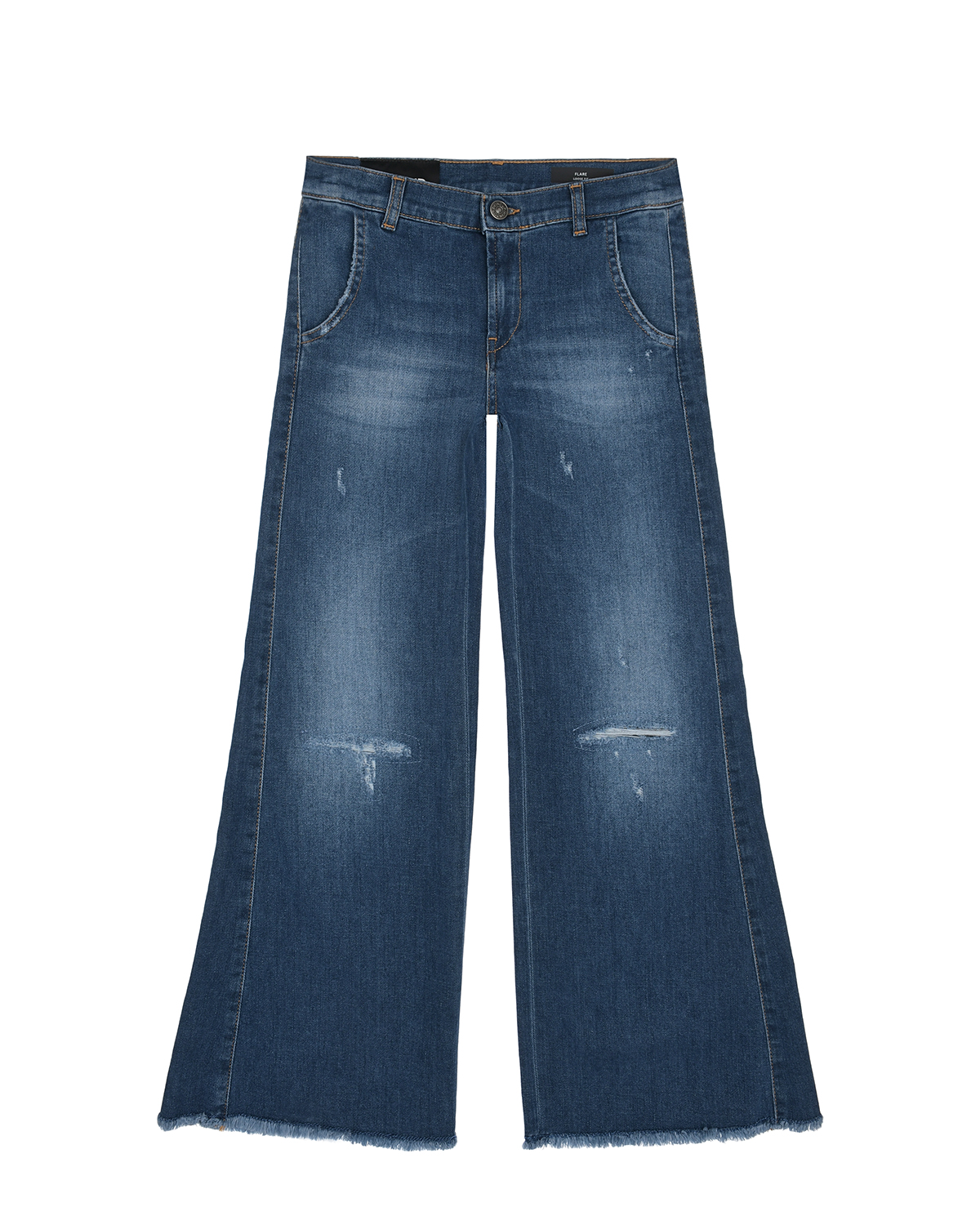 Синие джинсы клеш с разрезами Dondup, размер 152, цвет синий - фото 1