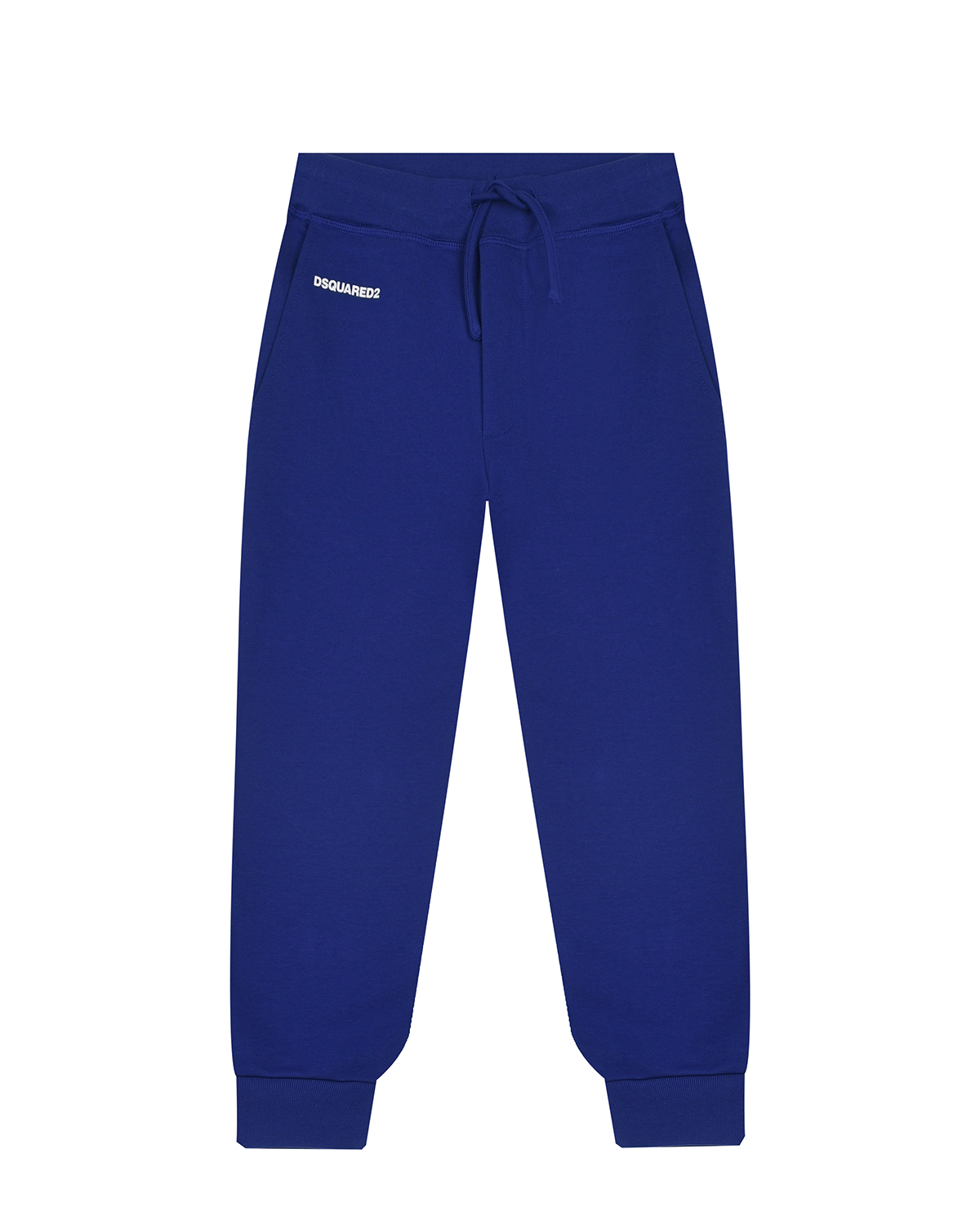 Синие спротивные брюки с белым лого Dsquared2 черные спортивные брюки с оранжевым лого vasilevich