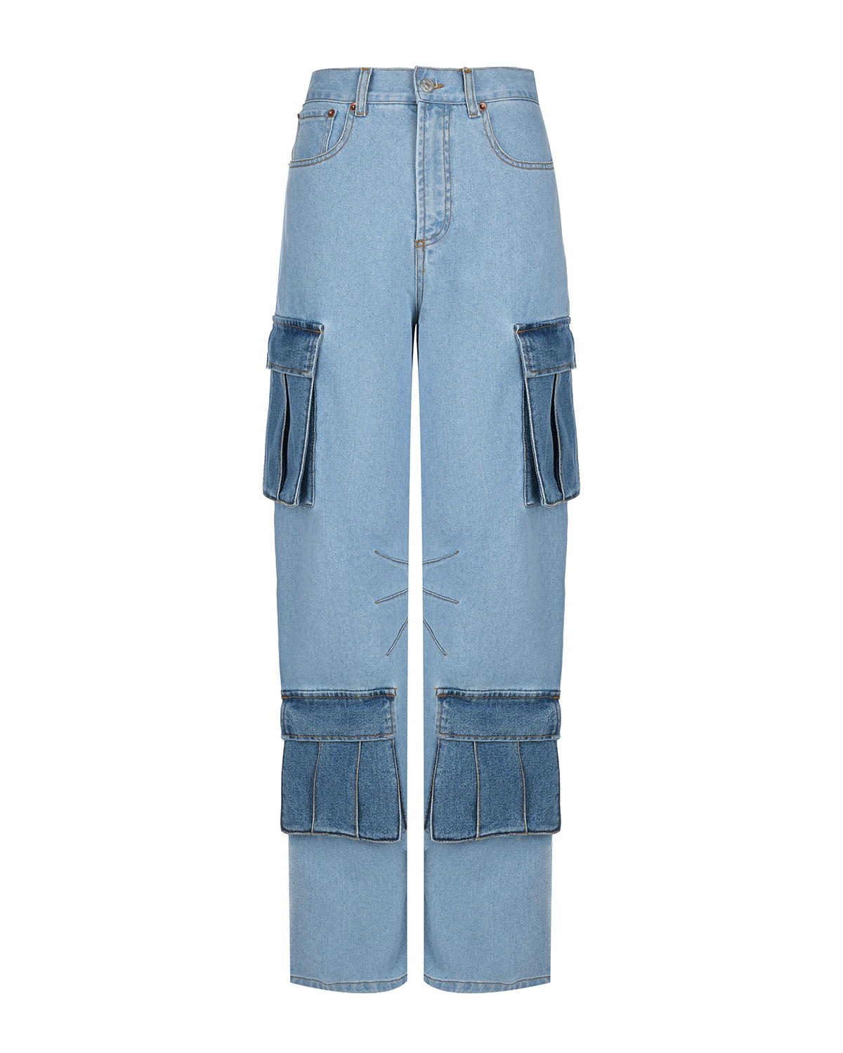 Джинсы с контрастными карманами карго Forte dei Marmi Couture джинсы с карманами карго голубые diesel