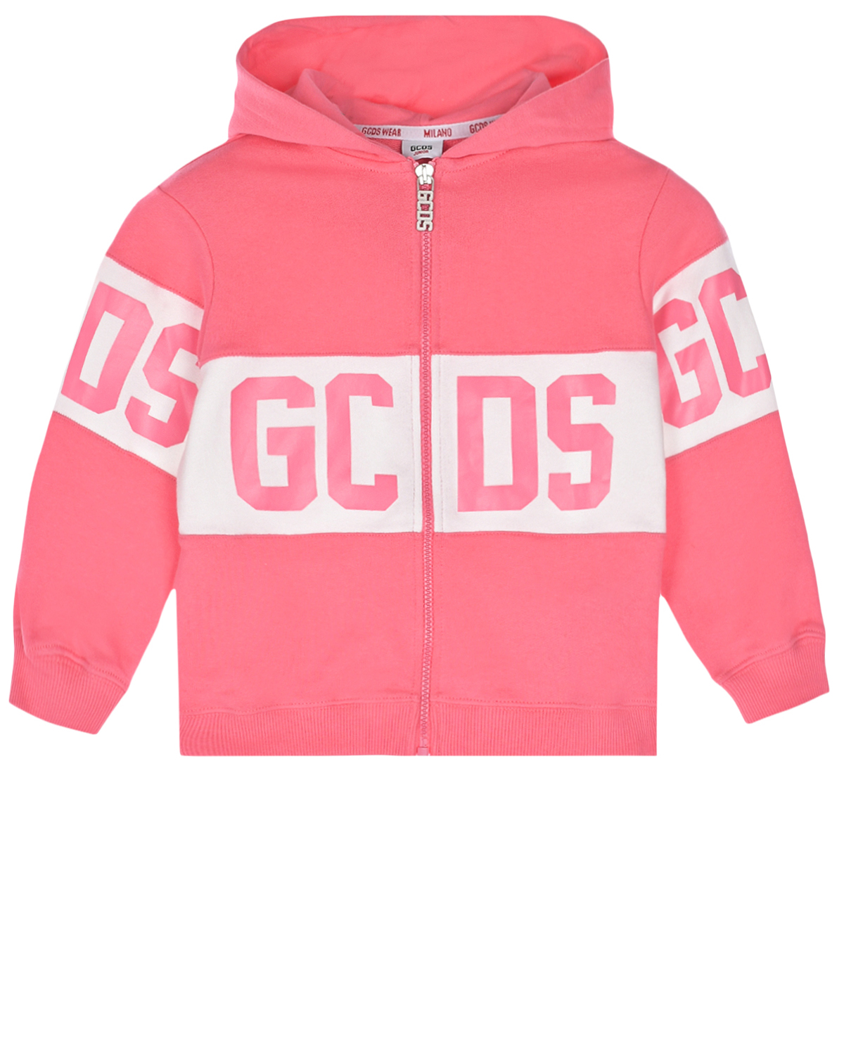 Розовая спортивная куртка с лого GCDS, размер 116, цвет розовый - фото 1