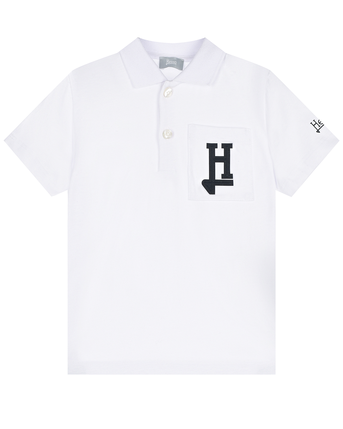 Белая футболка-поло с лого Herno голубая глянцевая куртка herno детская