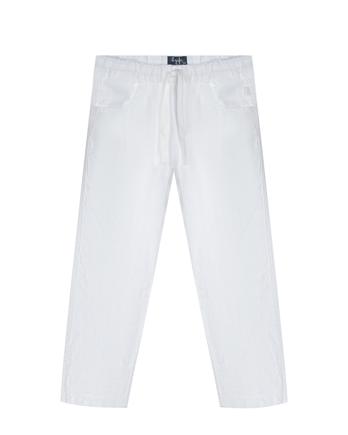 Белые льняные брюки IL Gufo, размер 128, цвет белый
