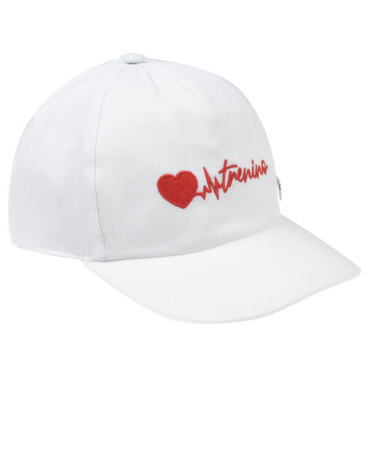 Белая кепка с вышитым сердцем и лого Il Trenino белая стеганая сумка с лого roberto cavalli