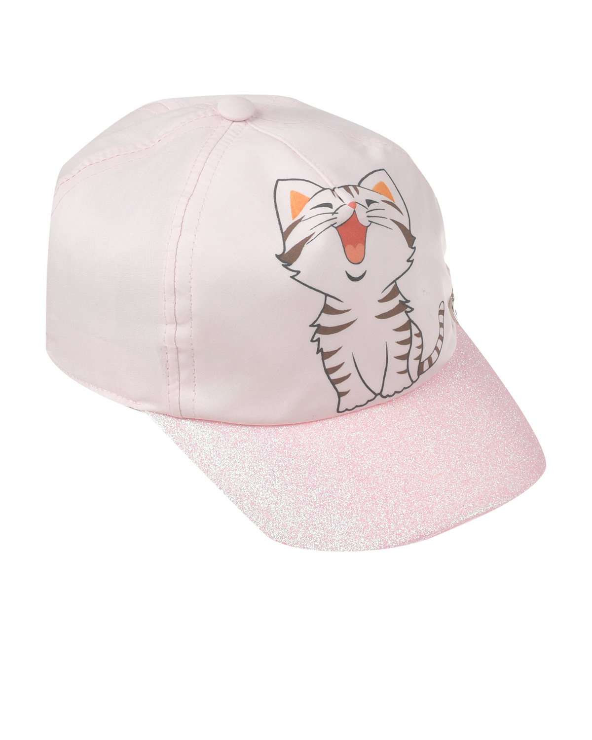 Розовая кепка с принтом "котенок" Il Trenino, размер 54, цвет розовый - фото 1