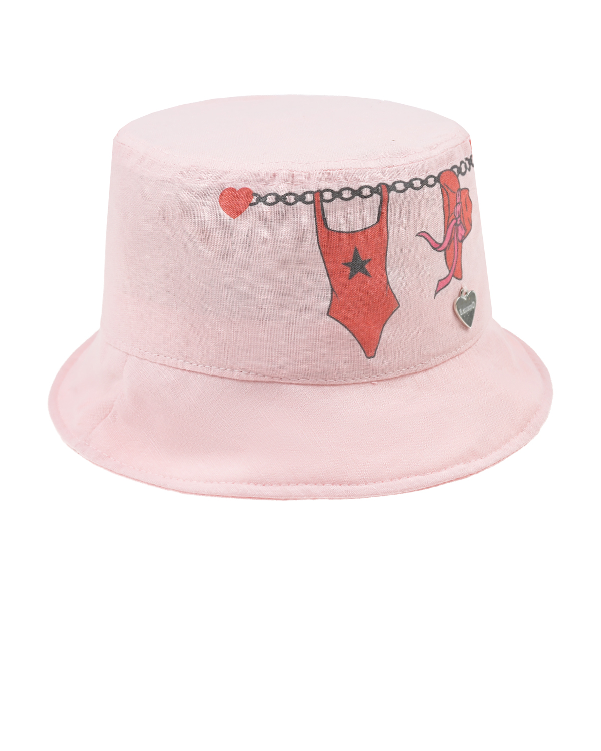 Розовая панама с пляжным принтом Il Trenino, размер 52, цвет розовый