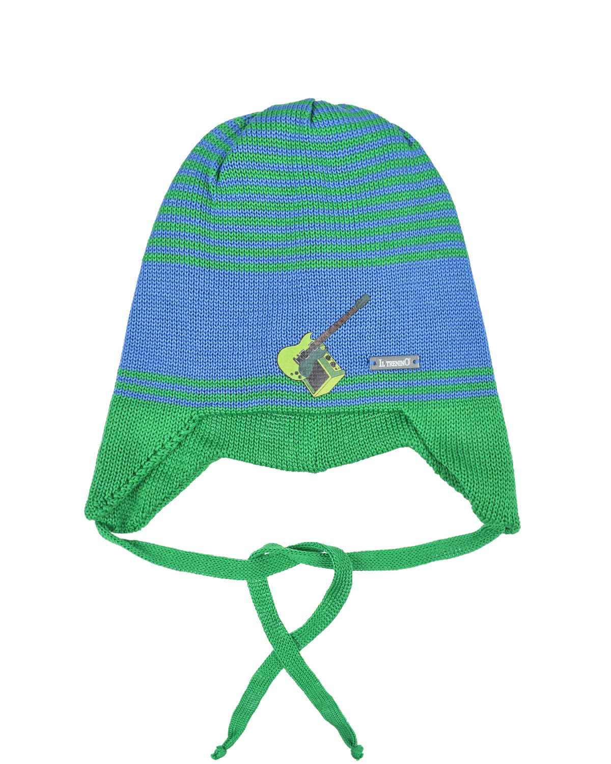 Шапка в сине-зеленую полоску Il Trenino синий шерстяной шарф 20х140 см il trenino детский