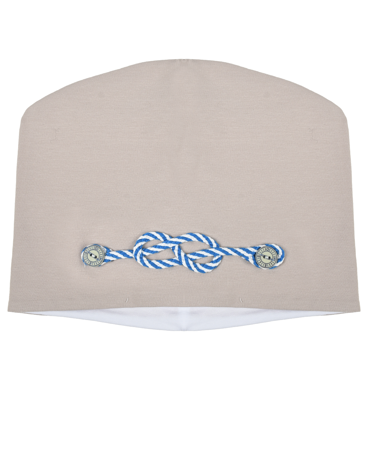 Бежевая шапка с декором "морской узел" Il Trenino, размер 52/54, цвет бежевый