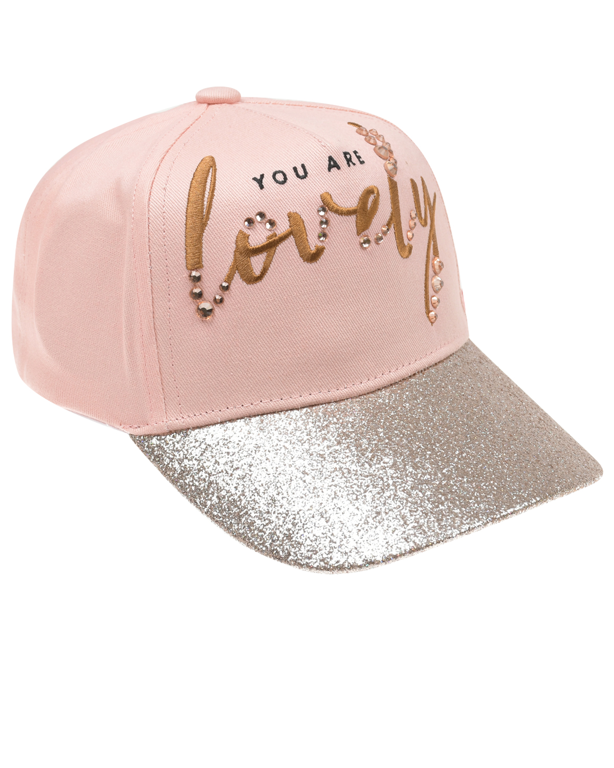Розовая кепка с вышивкой "Lovely" Jan&Sofie