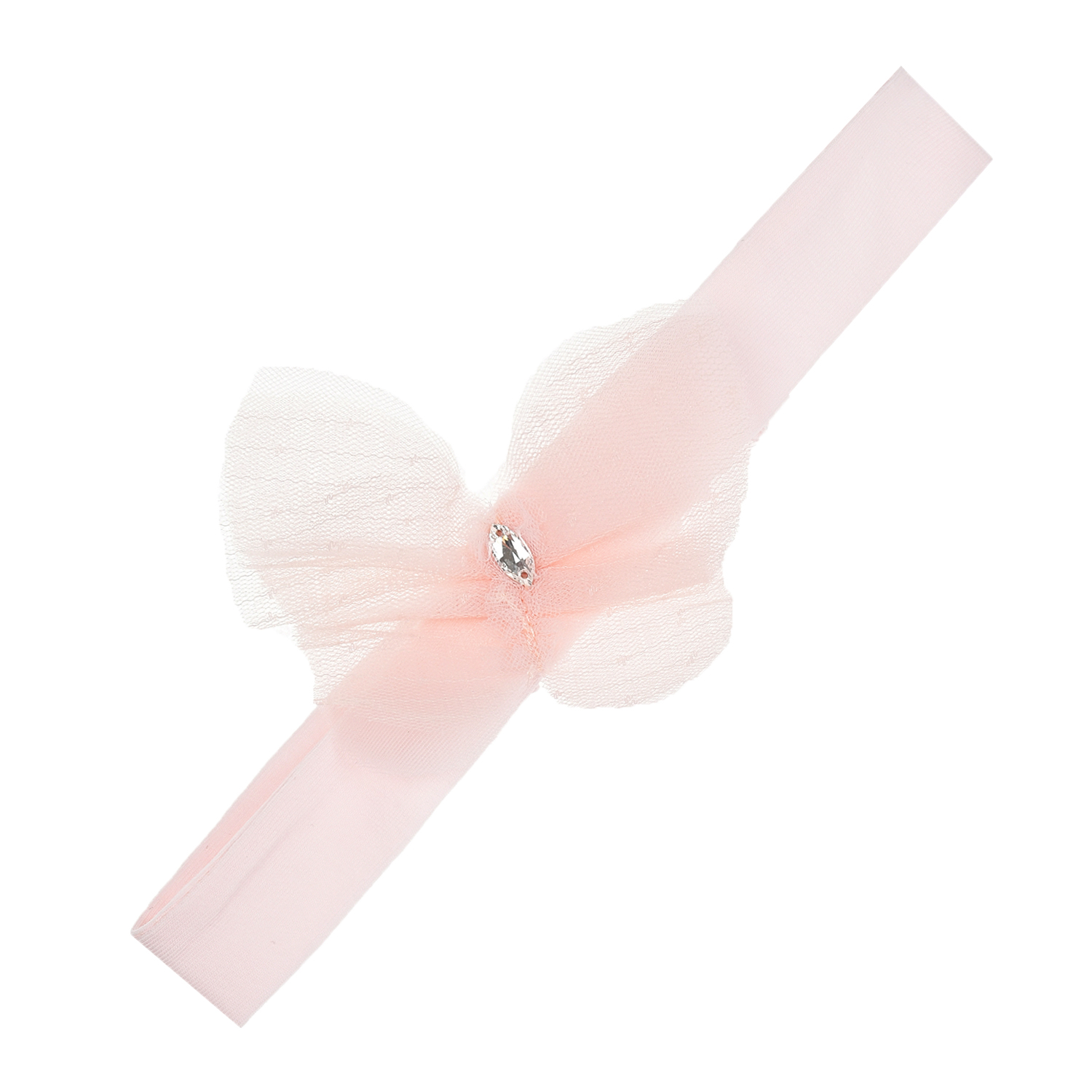 Розовая повязка с аппликацией "бабочка" Monnalisa, размер XS, цвет розовый - фото 1