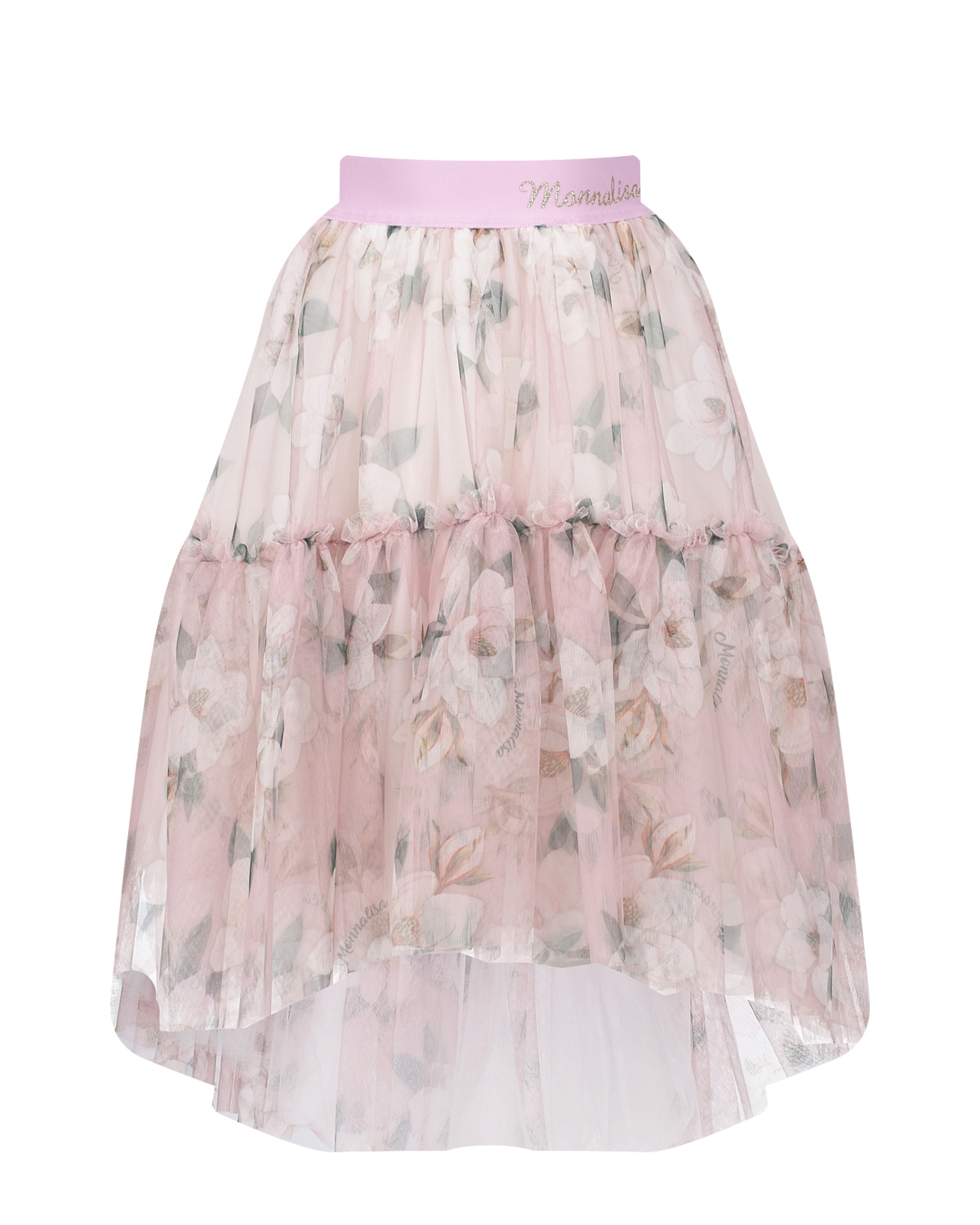 Розовая юбка с цветочным принтом Monnalisa розовая юбка с очным принтом monnalisa