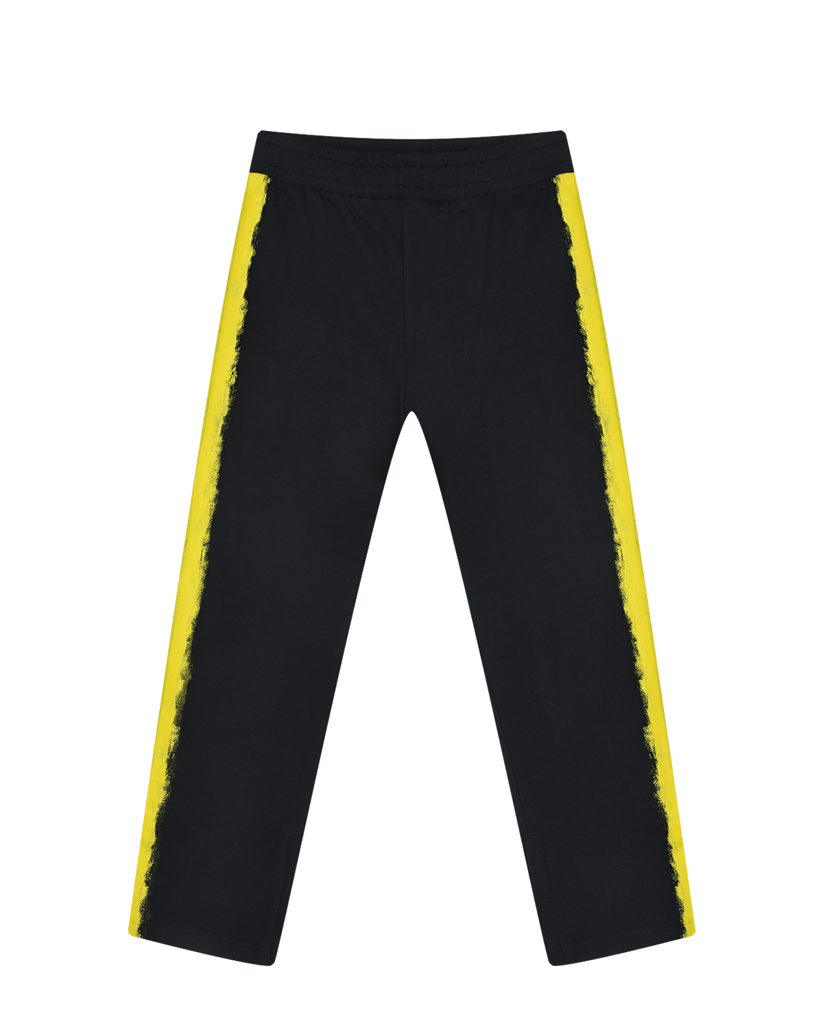 Черные спортивные брюки с желтыми лампасами Moschino брюки женские черные со светло молочными лампасами