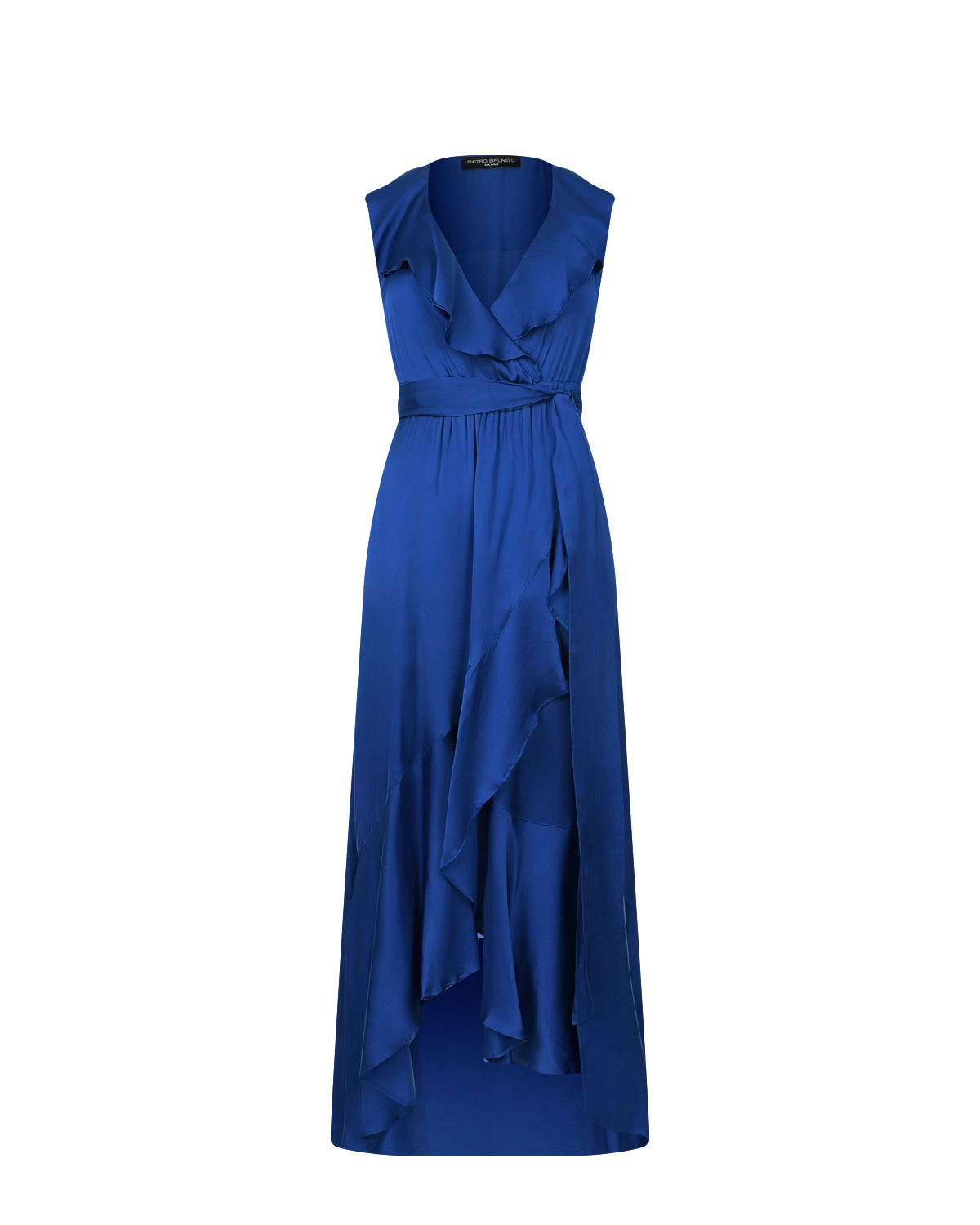 Синее платье с воланом Pietro Brunelli темно синее платье с поясом pietro brunelli