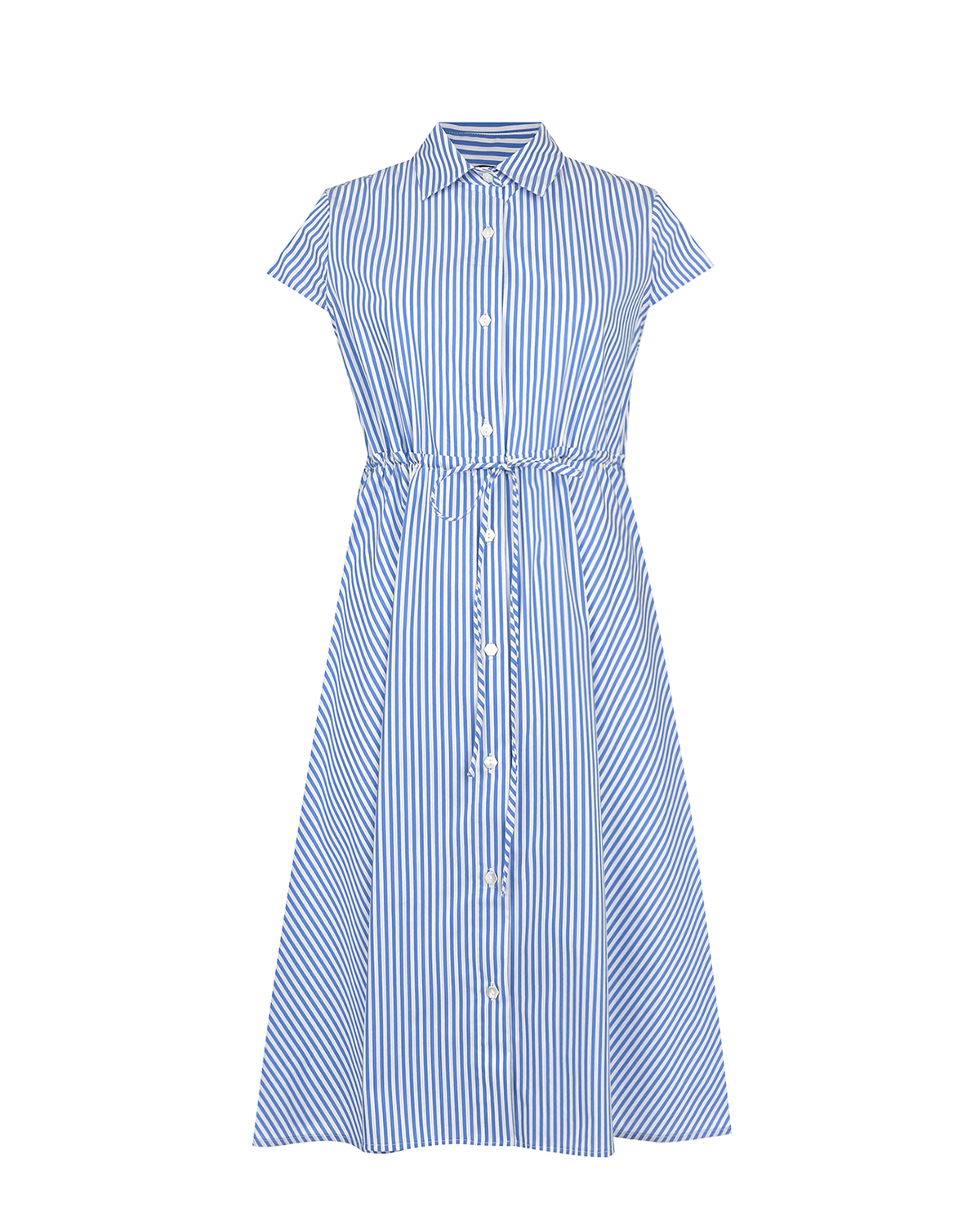 Платье-рубашка в белую полоску Pietro Brunelli голубые брюки в полоску для беременных pietro brunelli