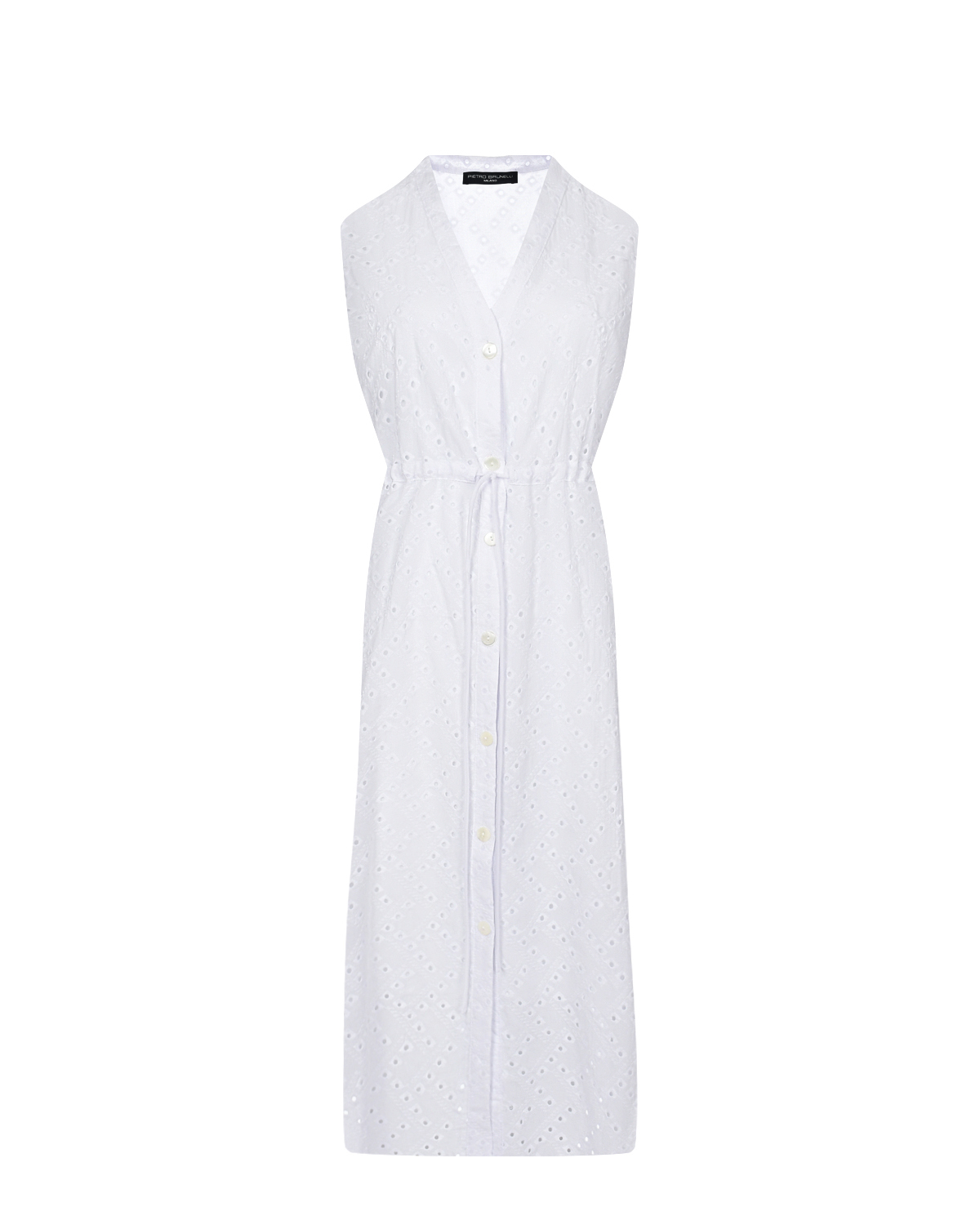 Белое платье с кулиской на талии Pietro Brunelli платье для животных клубничка xl дс 40 ог 50 см белое