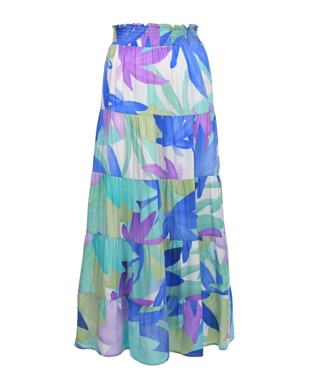Синяя юбка с растительным принтом Pietro Brunelli синяя юбка мини в складку с принтом в клетку для девочки gsk017549 14 164