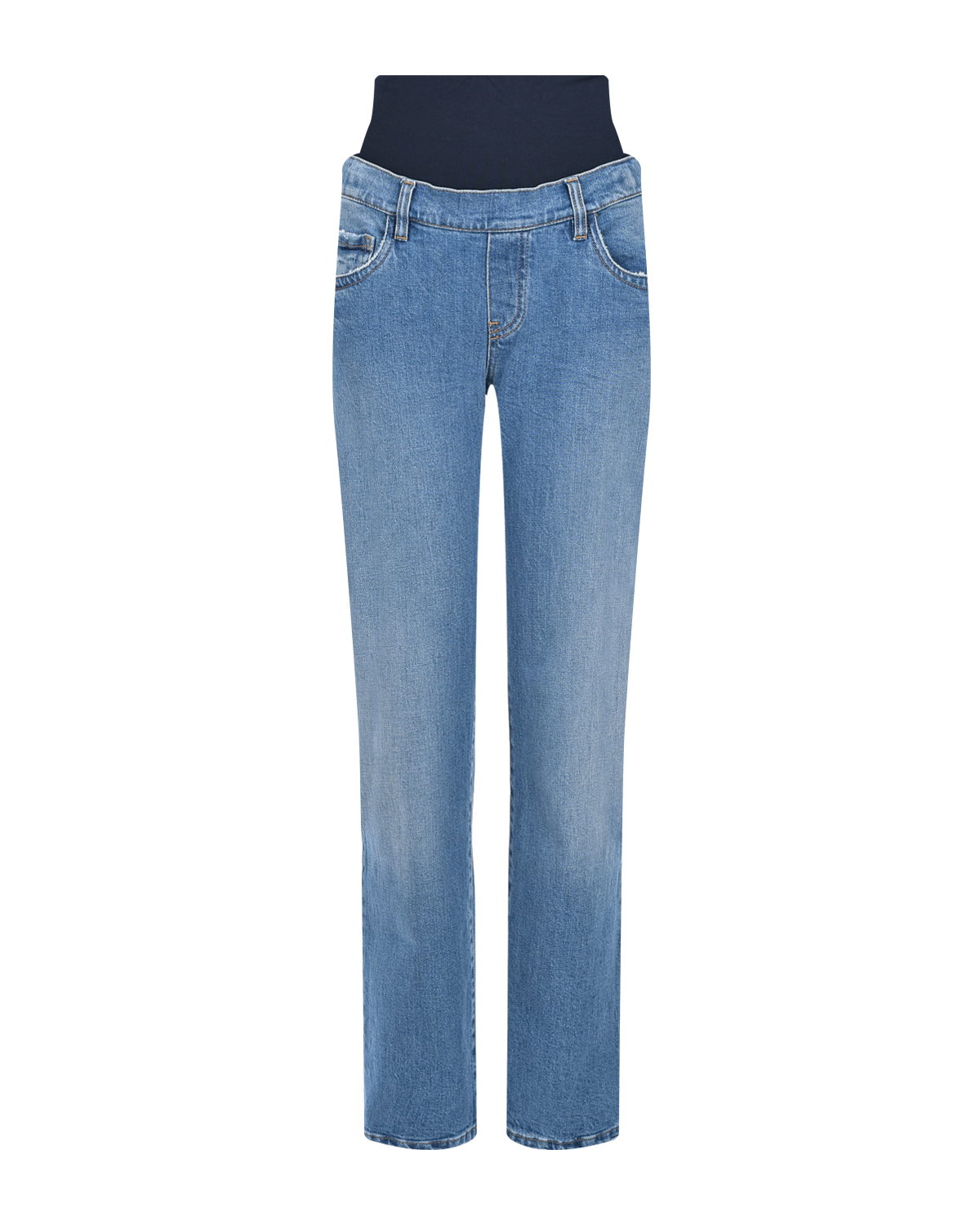 Голубые джинсы для беременных HI-RISE STRAIGHT Pietro Brunelli бежевые шорты с поясом на кулиске pietro brunelli