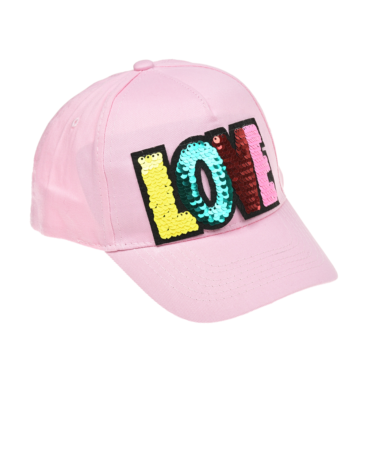 Розовая кепка с надписью "Love" из пайеток Regina, размер 56, цвет розовый