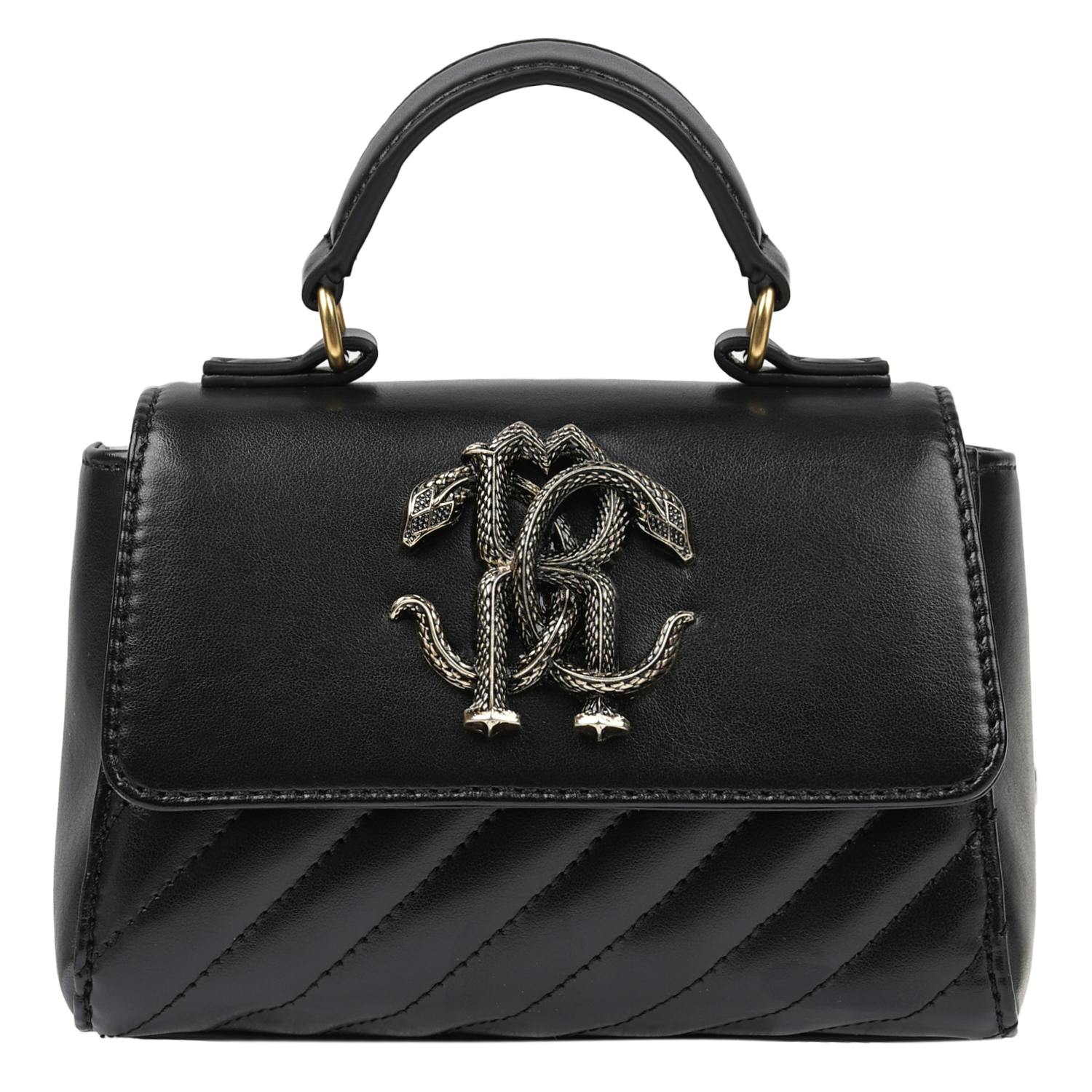 Черная стеганая сумка с лого Roberto Cavalli белая стеганая сумка с лого roberto cavalli