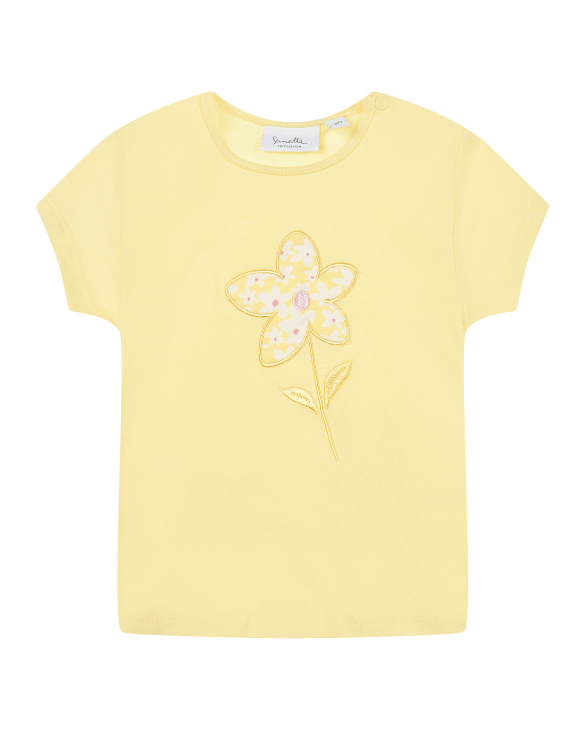 Желтая футболка с вышивкой Sanetta fiftyseven вязаная футболка с вышивкой