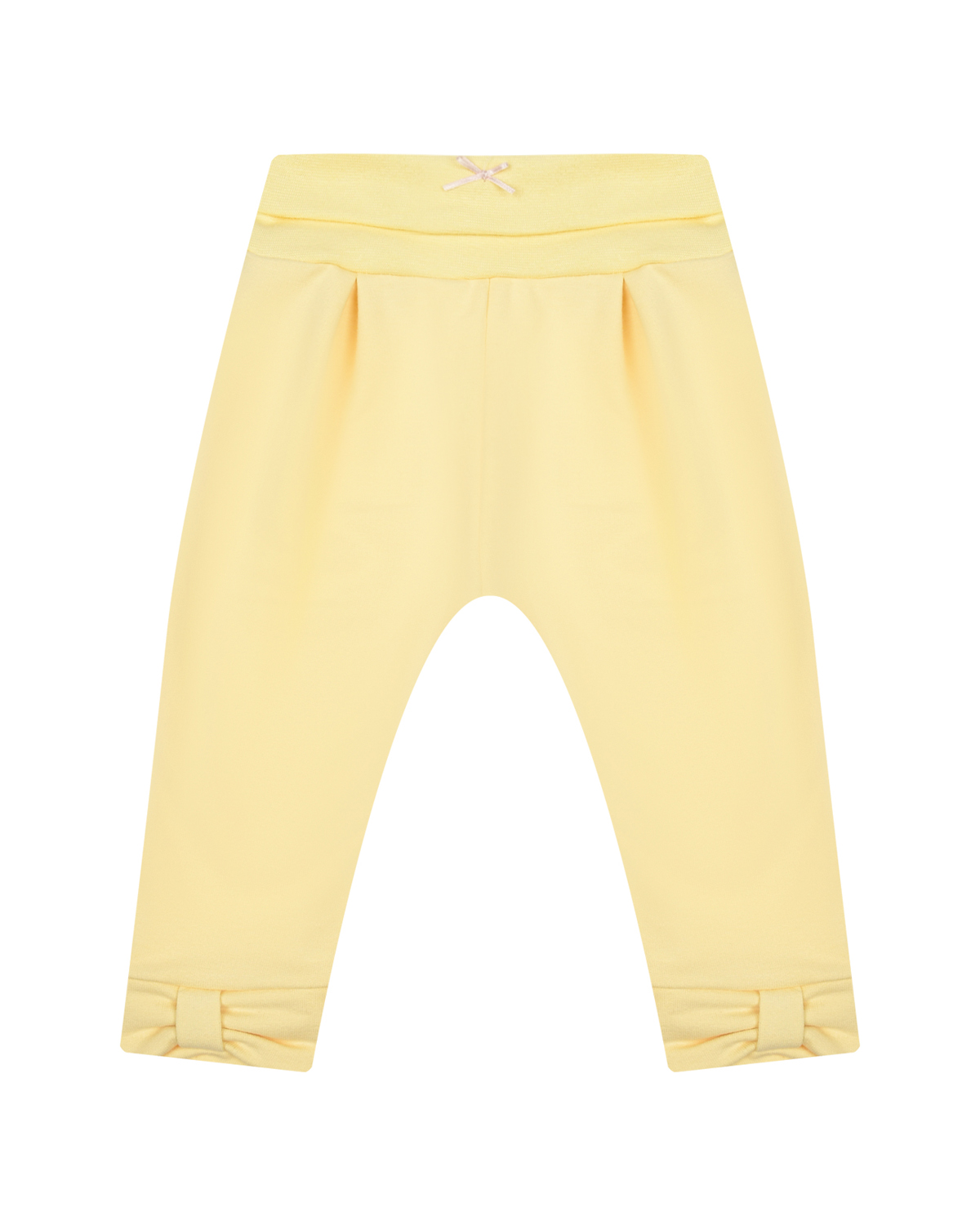 Желтые спортивные брюки с бантами Sanetta fiftyseven персиковые спортивные брюки с принтом в полоску sanetta fiftyseven детские