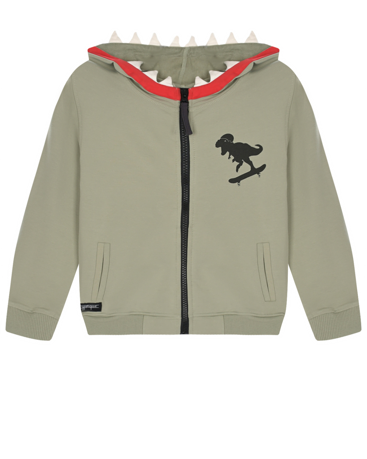 Спортивная куртка с принтом "динозавр" Yporque, размер 128, цвет хаки - фото 1