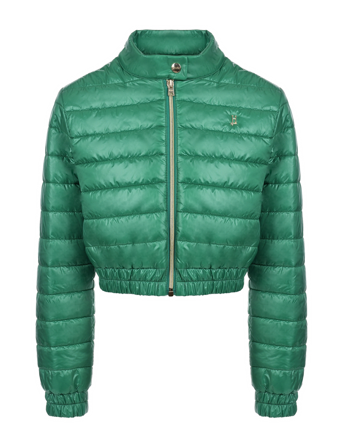 Укороченная куртка зеленого цвета Herno оранжевая глянцевая куртка herno