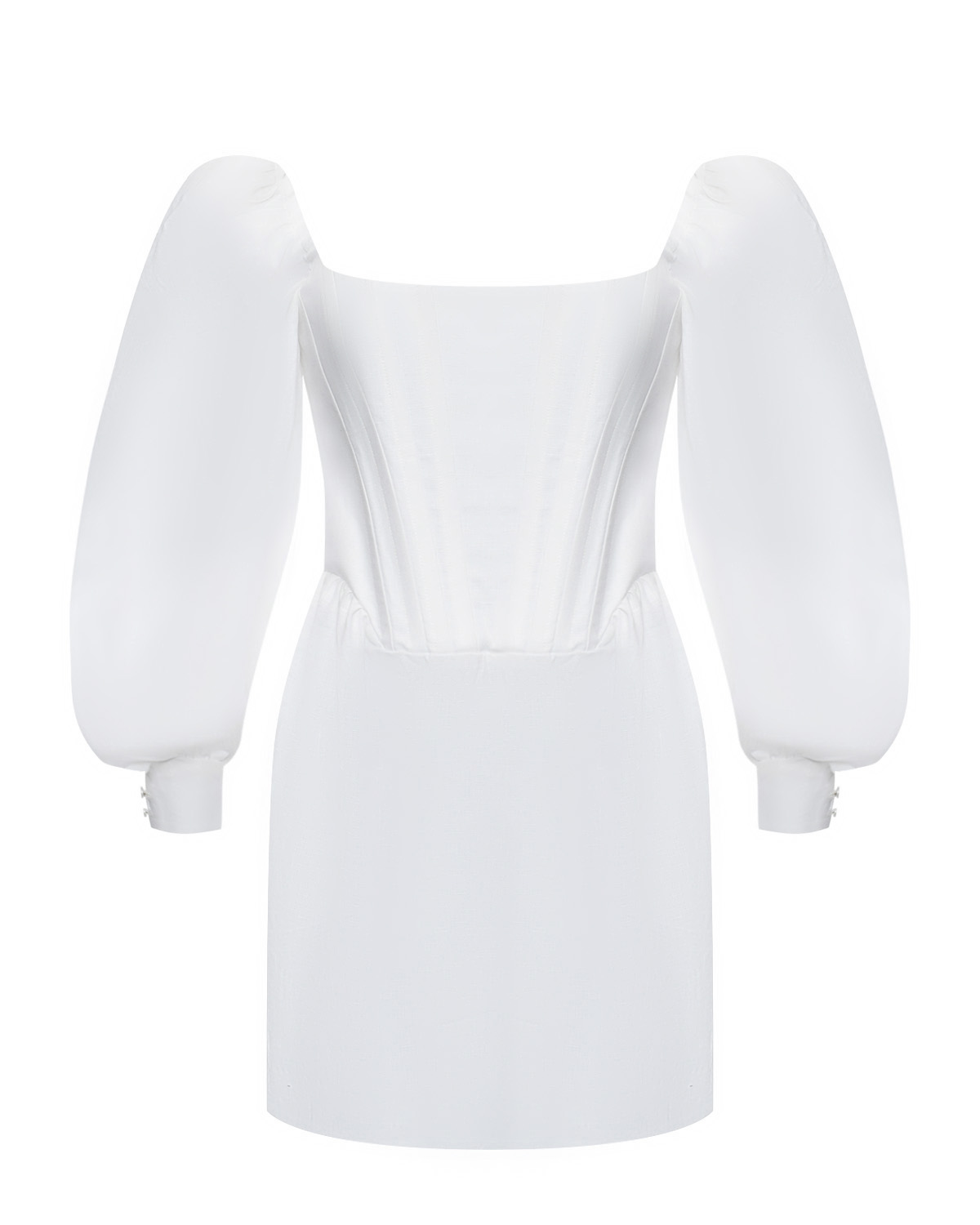 Корсетное мини-платье, белое ALINE, размер 40, цвет белый - фото 1