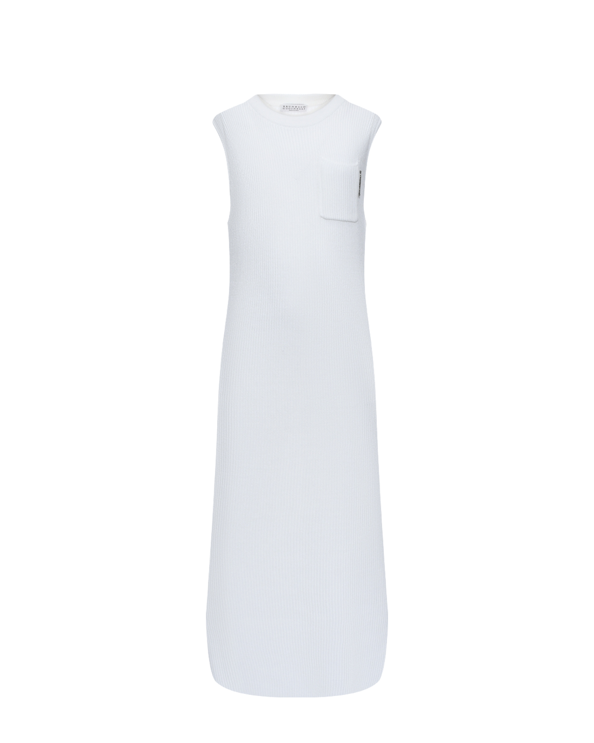 Вязаное белое платье Brunello Cucinelli вязаное платье длины миди на бретелях
