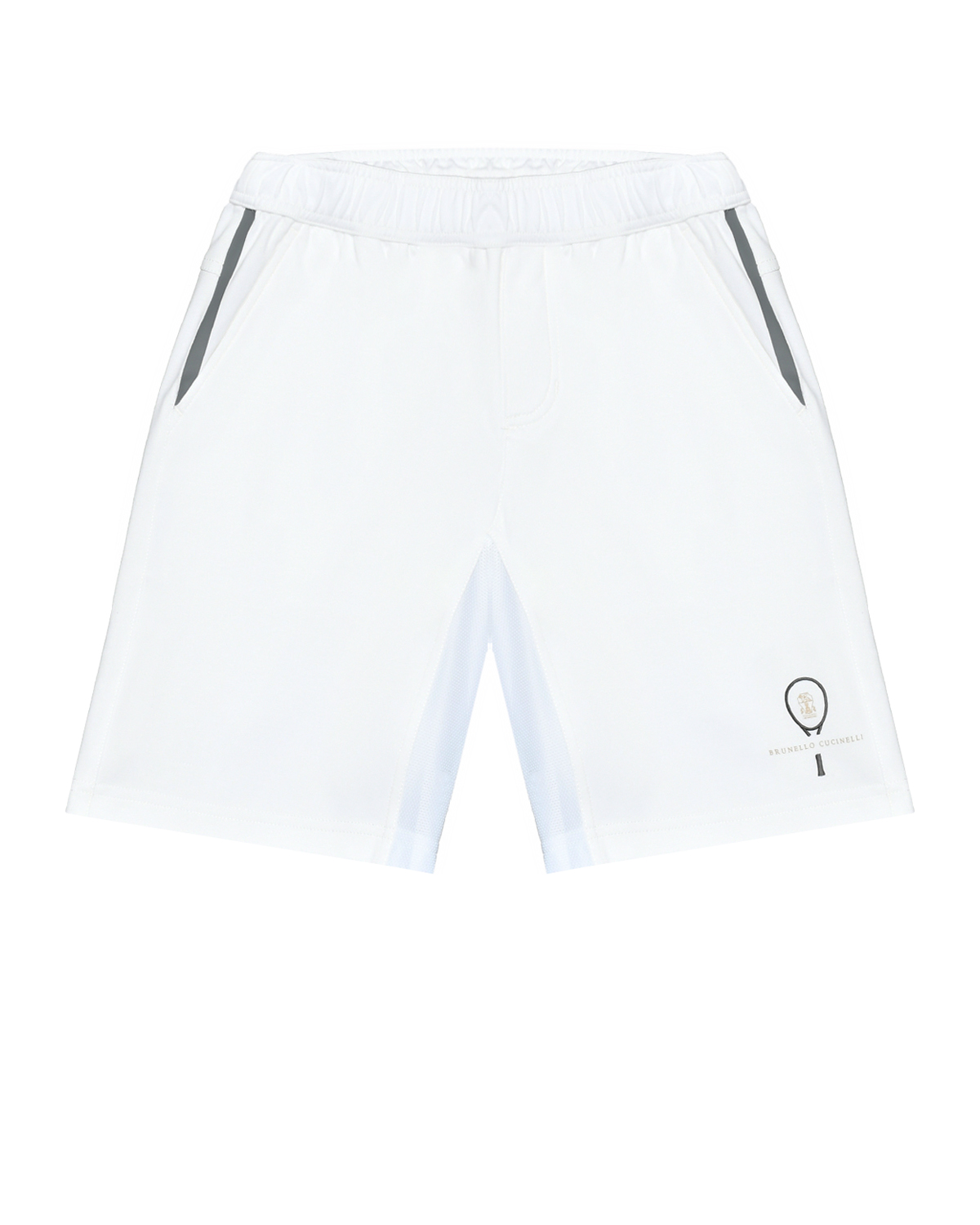 Бермуды спортивные с логотипом, белые Brunello Cucinelli, размер 140, цвет нет цвета - фото 1