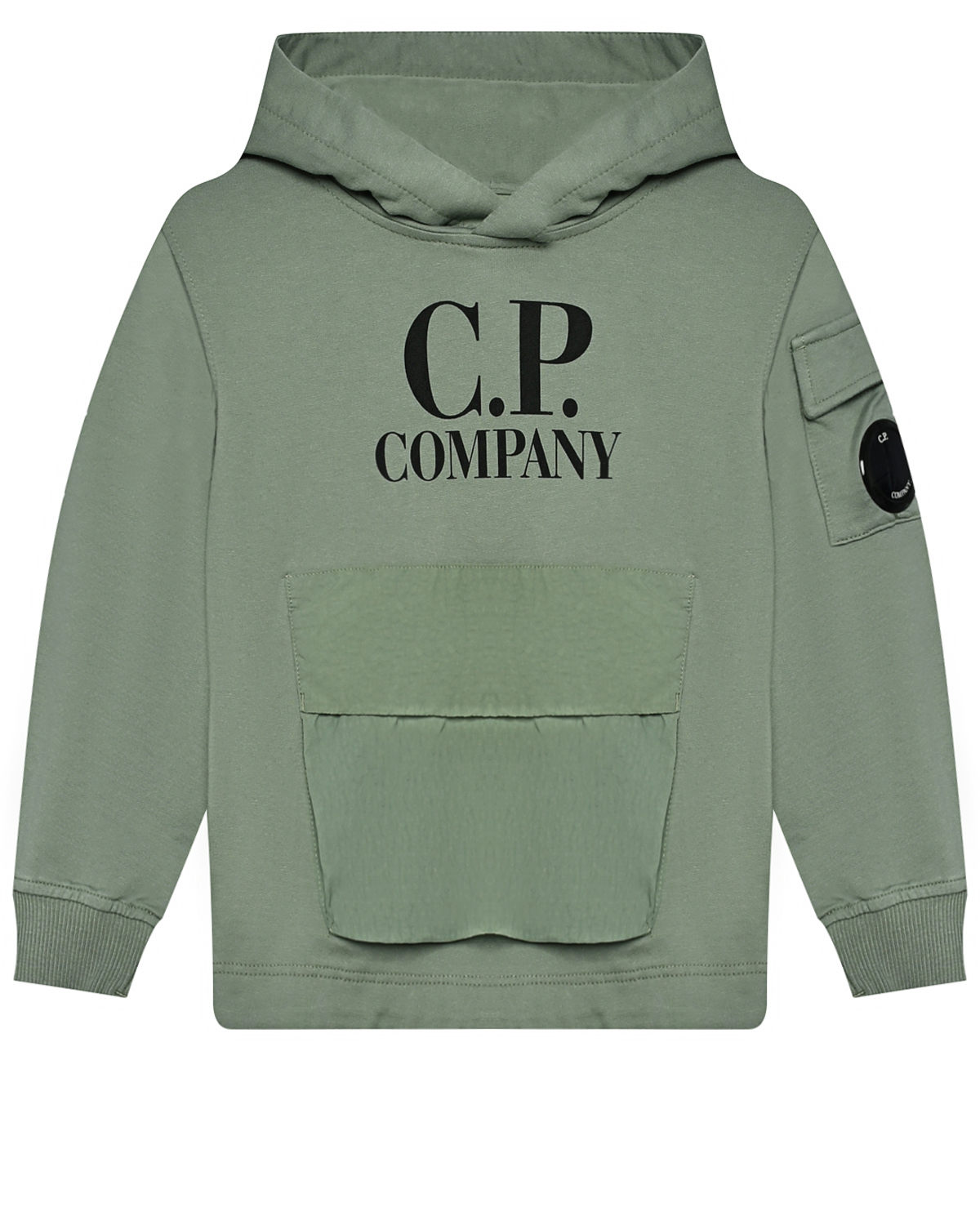 Толстовка-худи с лого и накладным карманом CP Company, размер 152, цвет нет цвета - фото 1