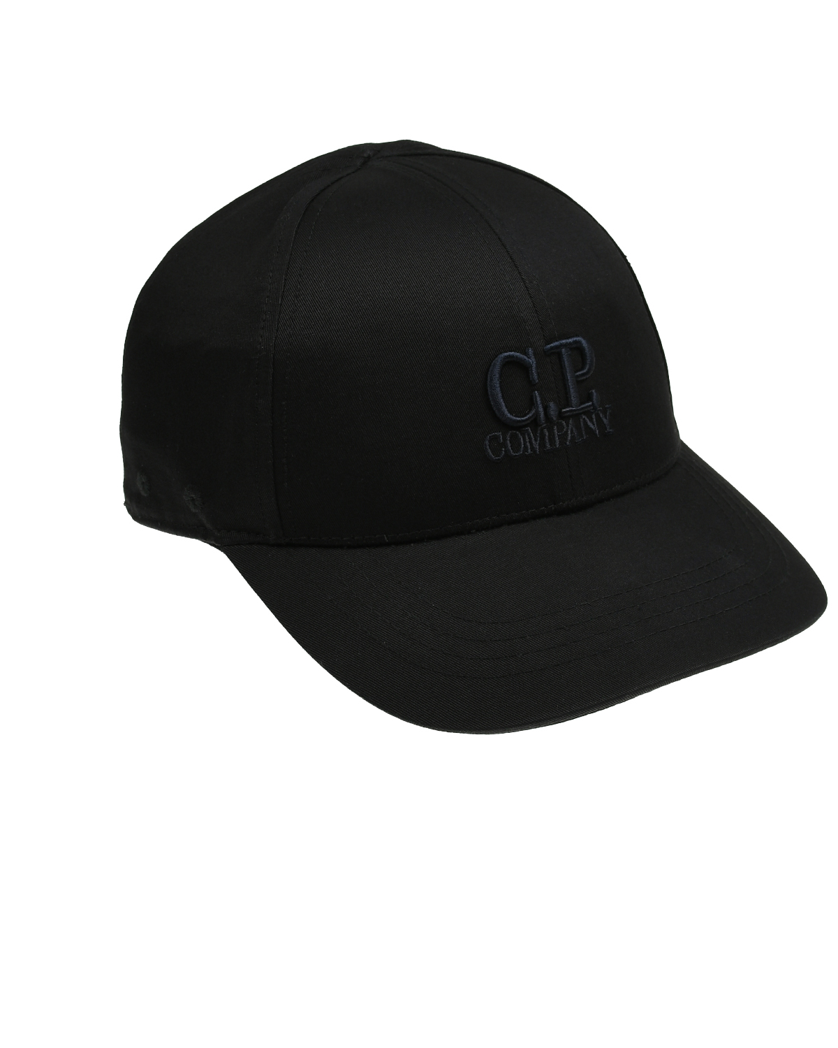 Бейсболка с вышитым лого в тон, черная CP Company, размер S, цвет черный