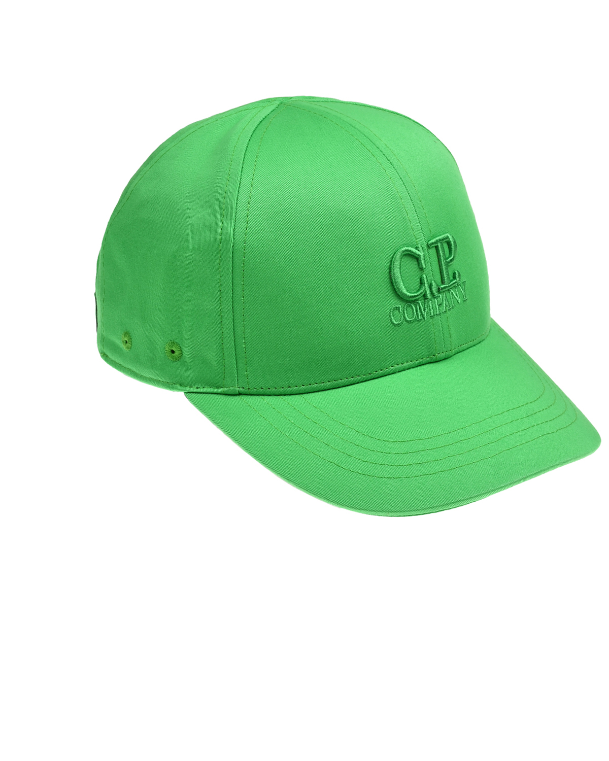 Бейсболка с вышитым лого в тон, зеленая CP Company, размер XS, цвет зеленый
