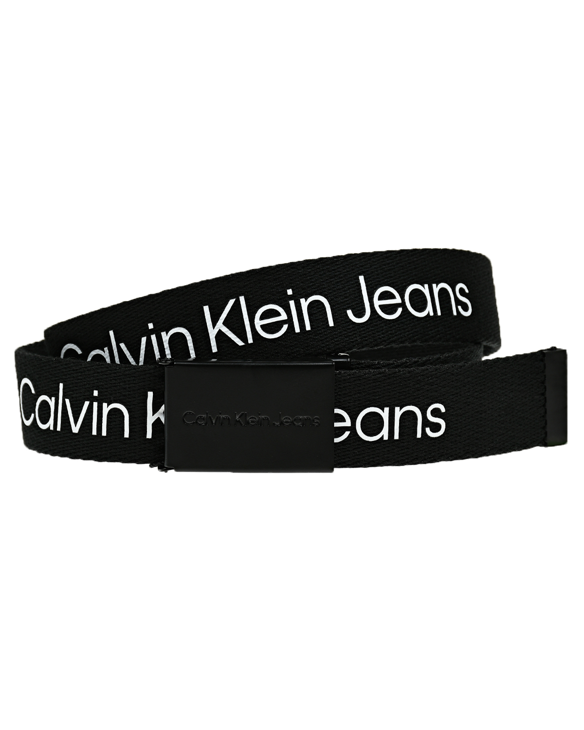 Ремень с белым лого, черный Calvin Klein, размер L, цвет нет цвета - фото 1