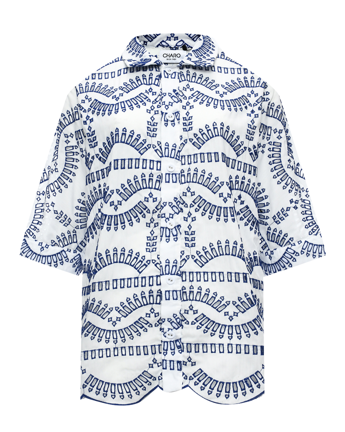 Блуза прямого кроя с шитьем Charo Ruiz, размер 40, цвет нет цвета - фото 1