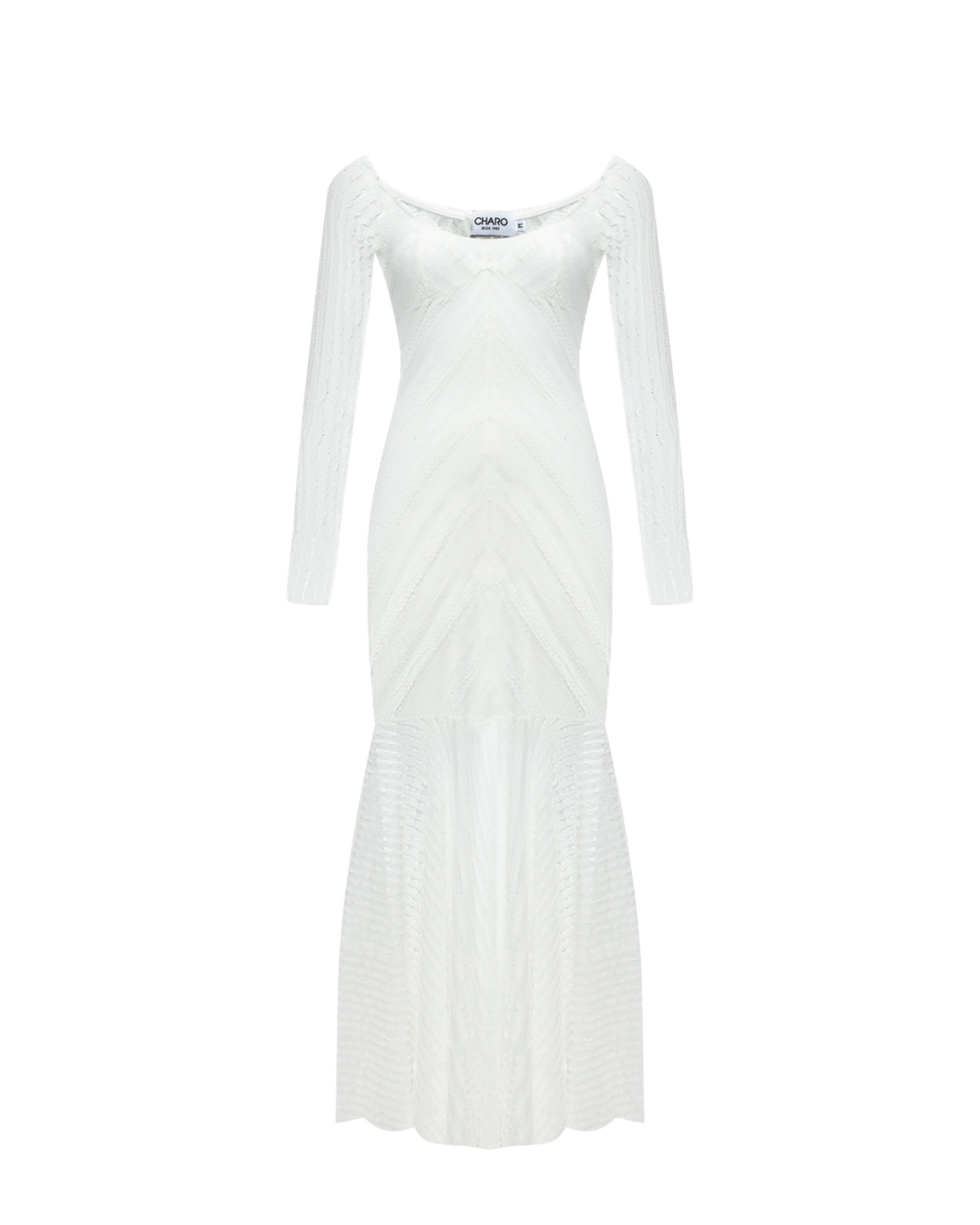 Платье из фактурной ткани, белое Charo Ruiz