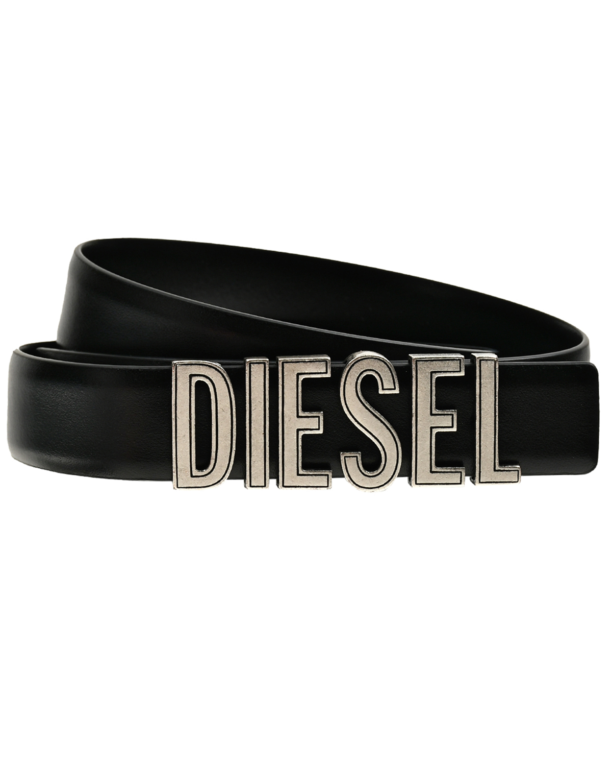 Ремень с крупной пряжкой логотипом, черный Diesel тонкий ремень с фигурной пряжкой diesel