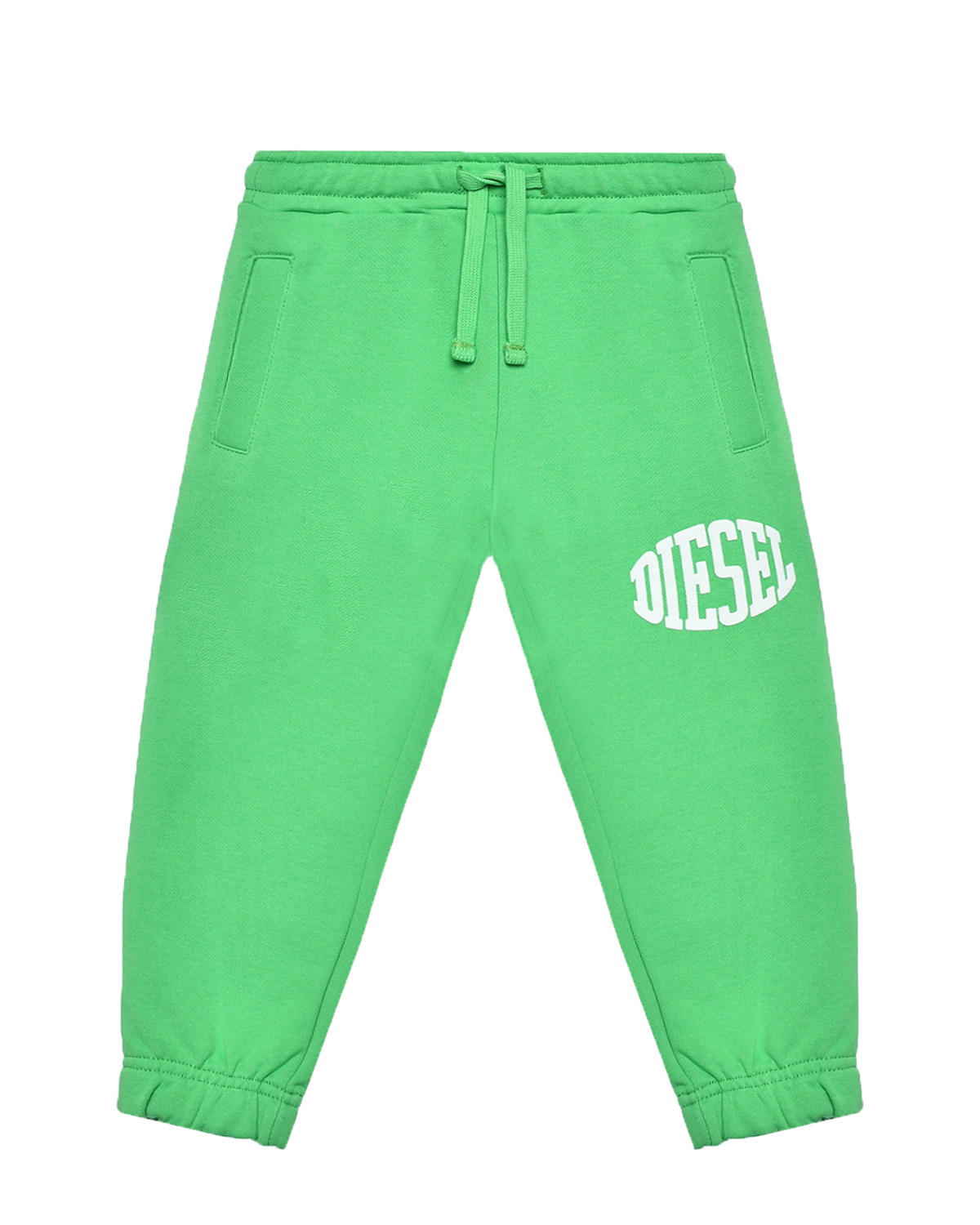 Спортивные брюки с поясом на кулиске, салатовые Diesel зеленые спортивные брюки diesel