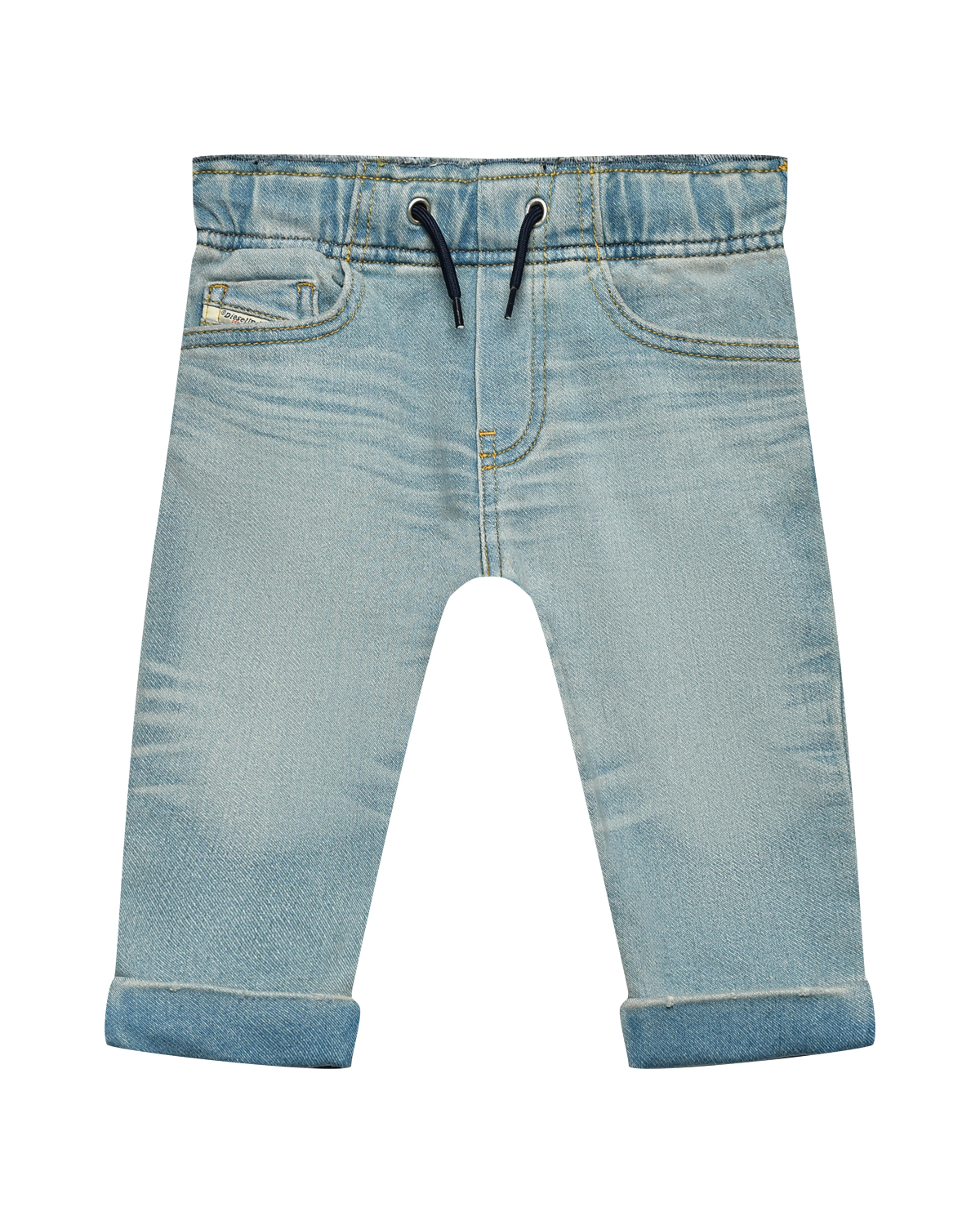 Брюки джинсовые на резинке с подворотами Diesel спортивные брюки с поясом на резинке diesel