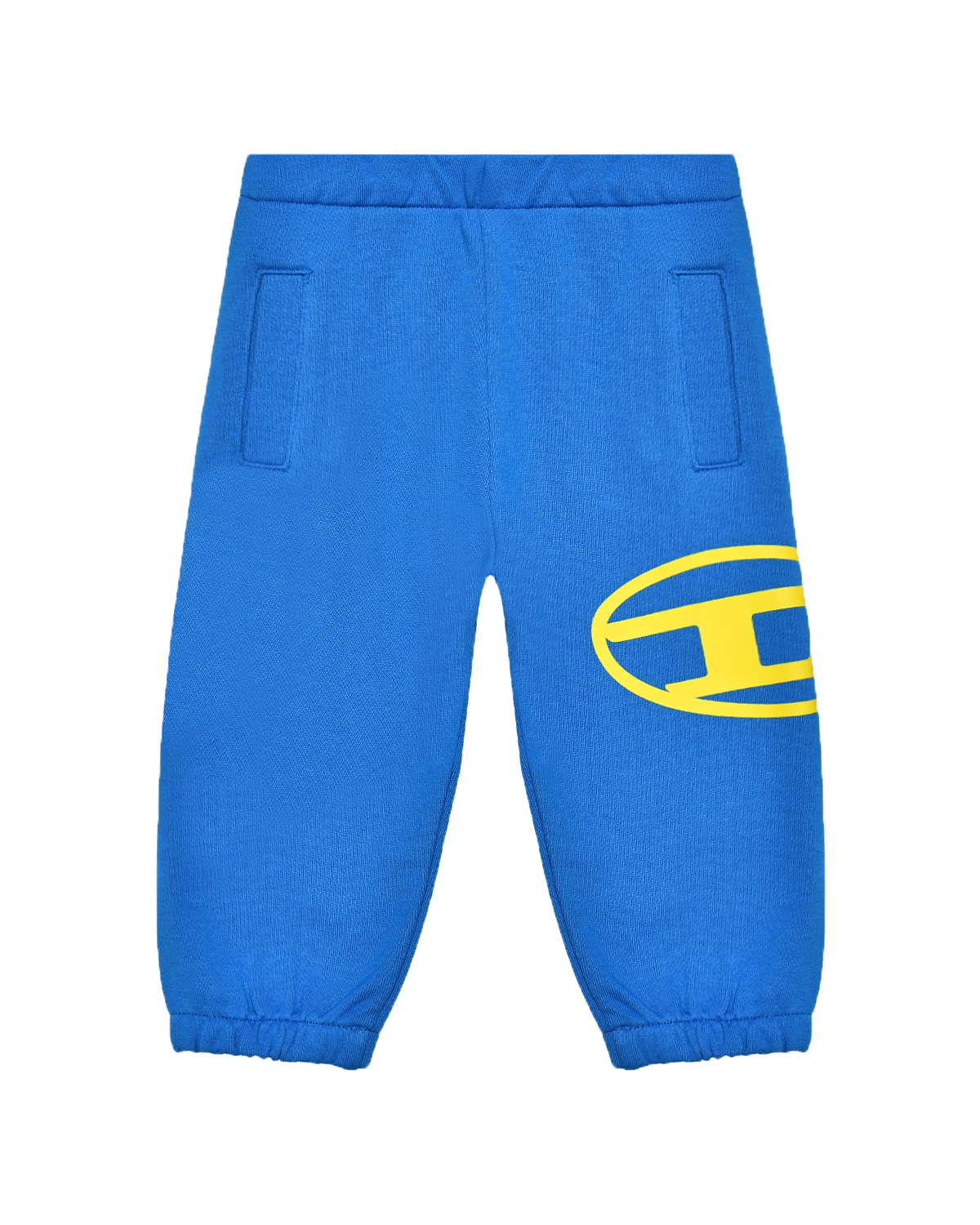 Спортивные брюки с желтым лого, синие Diesel